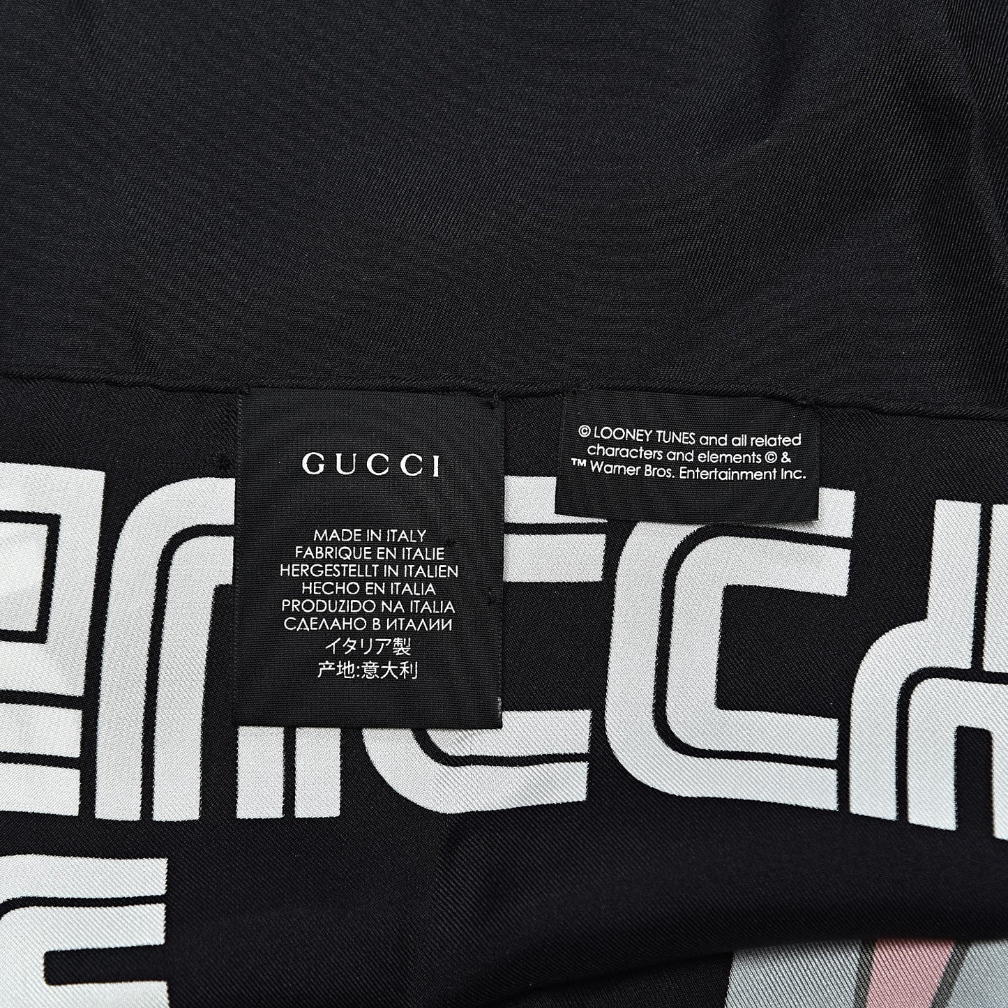X SEGA Silk Guccy Bugs Bunny Scarf Black
