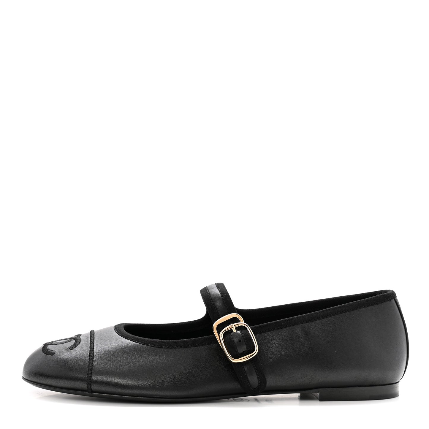 Lambskin Mary Jane Flats 37.5 Black