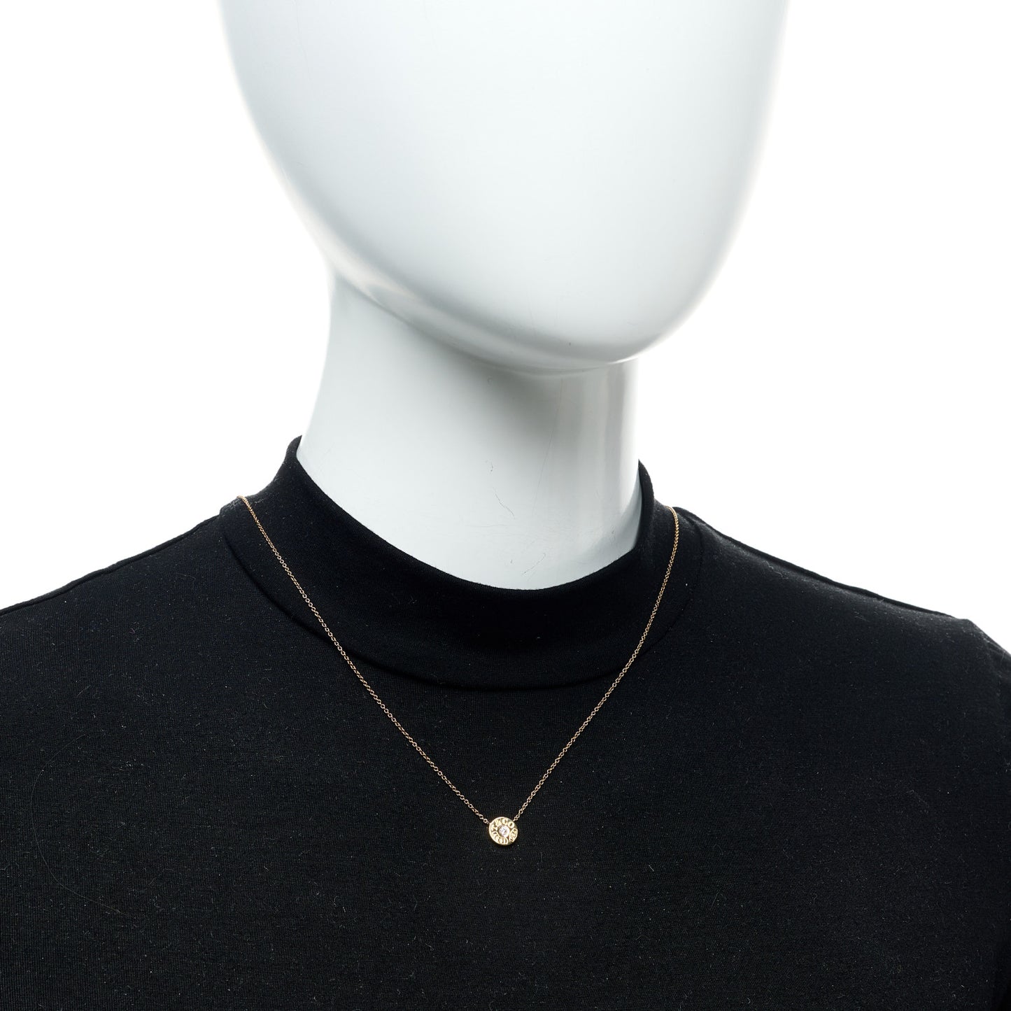 18K Yellow Gold Diamond 1837 Circle Pendant Necklace