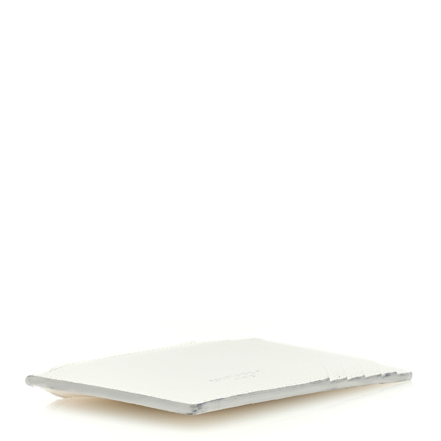 Grained Calfskin 5 Fragments Zip Pouch Card Holder White