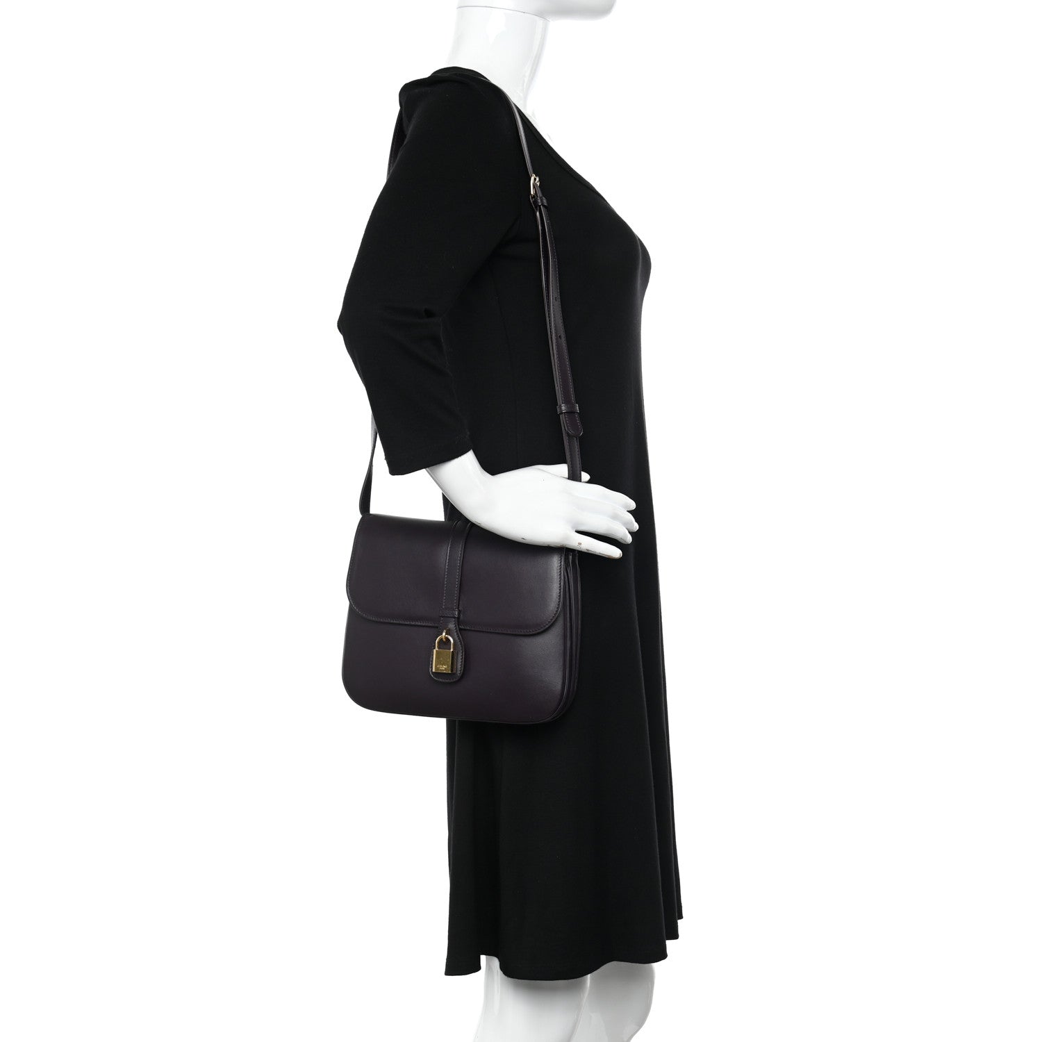 Celine Smooth Calfskin Medium Tabou Aubergine 2 of 17