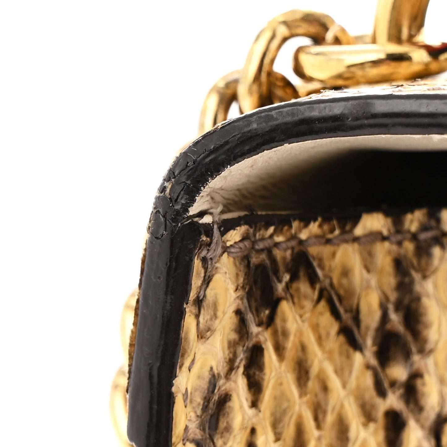 Snakeskin Mini Sylvie Chain Shoulder Bag Roccia