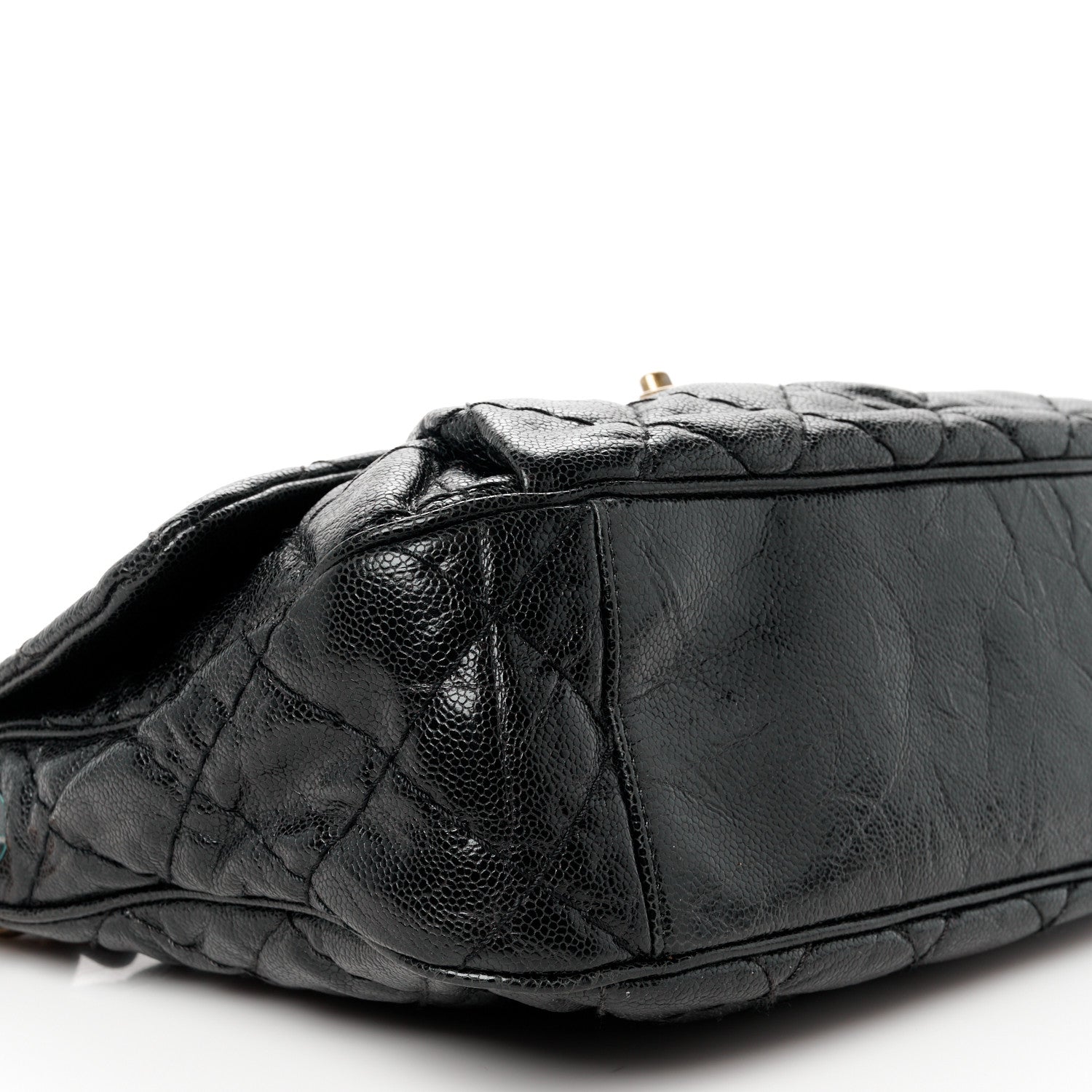 Chanel Crumpled Grained Calfskin Medium Coco Pleats Messenger Flap Black 10 of 11