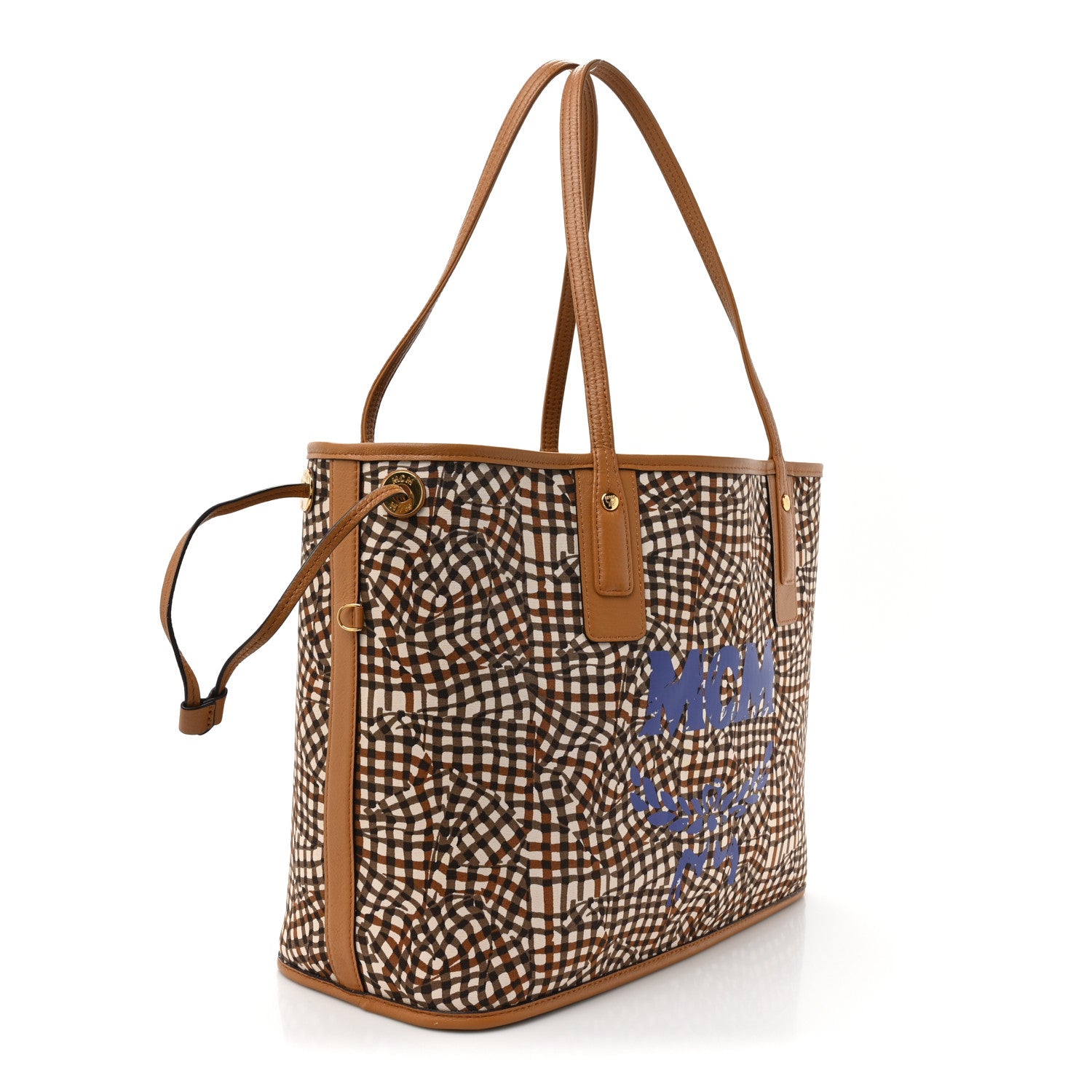 MCM Visetos Large Liz Reversible Shopper Tote Cognac 5 of 17