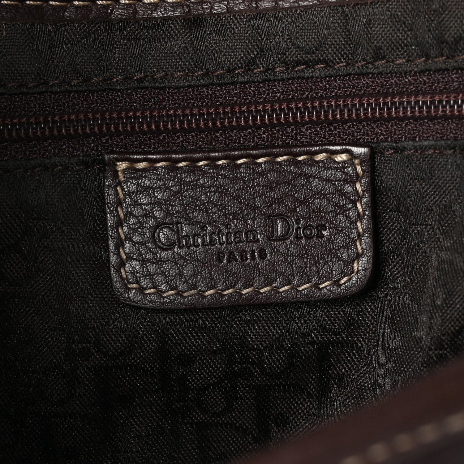 Christian Dior Calfskin Saddle Bag Brown 6 of 12