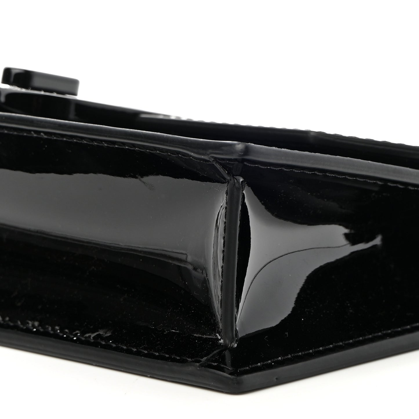 Patent Calfskin Mini Elisa Baguette Black