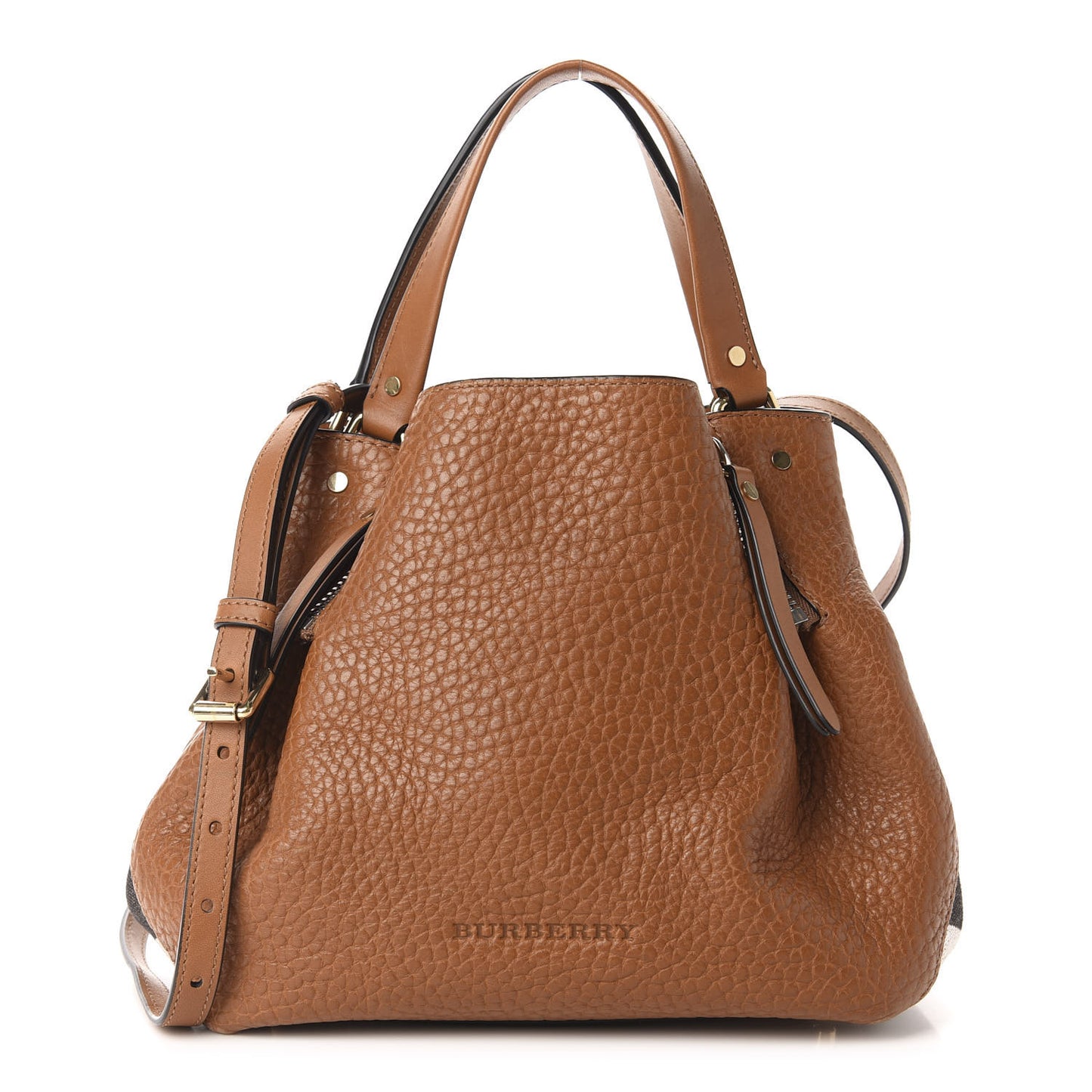 Grainy Calfskin House Check Small Maidstone Saddle Brown