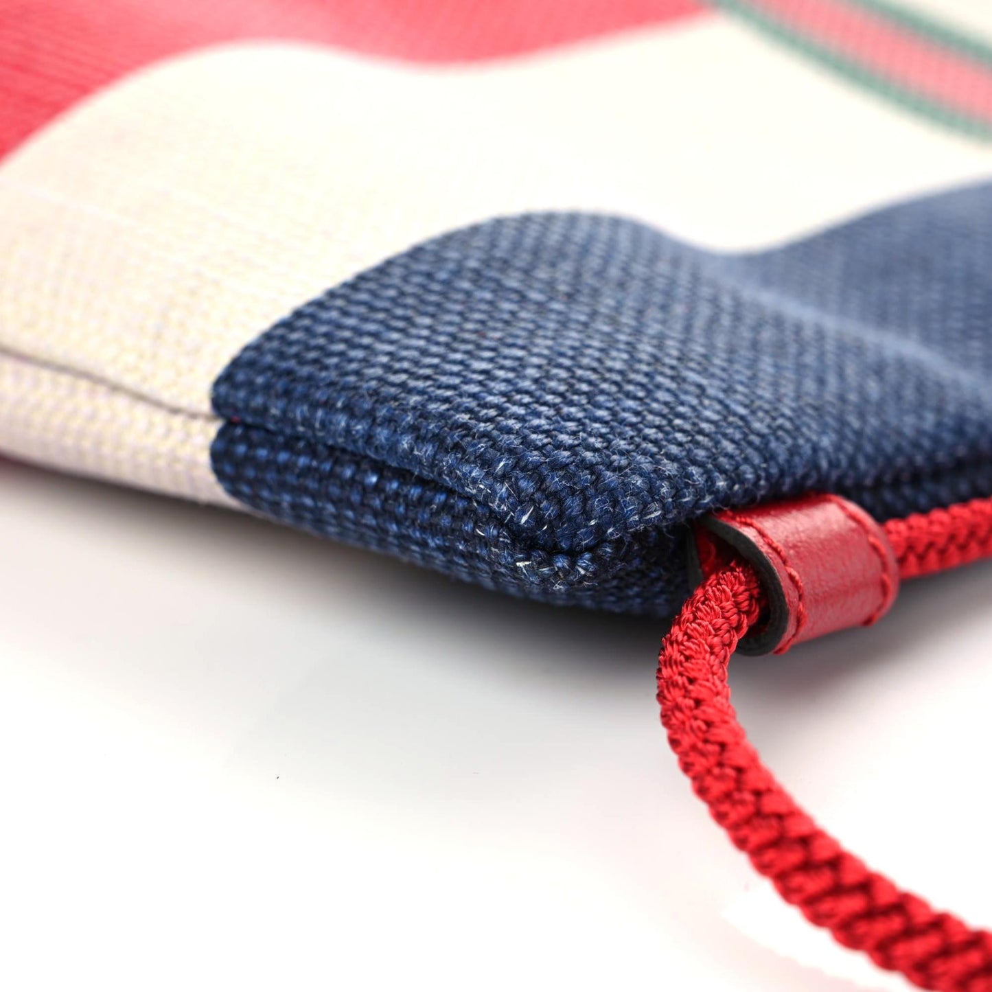Canvas Logo Sylvie Stripe Drawstring Backpack Red