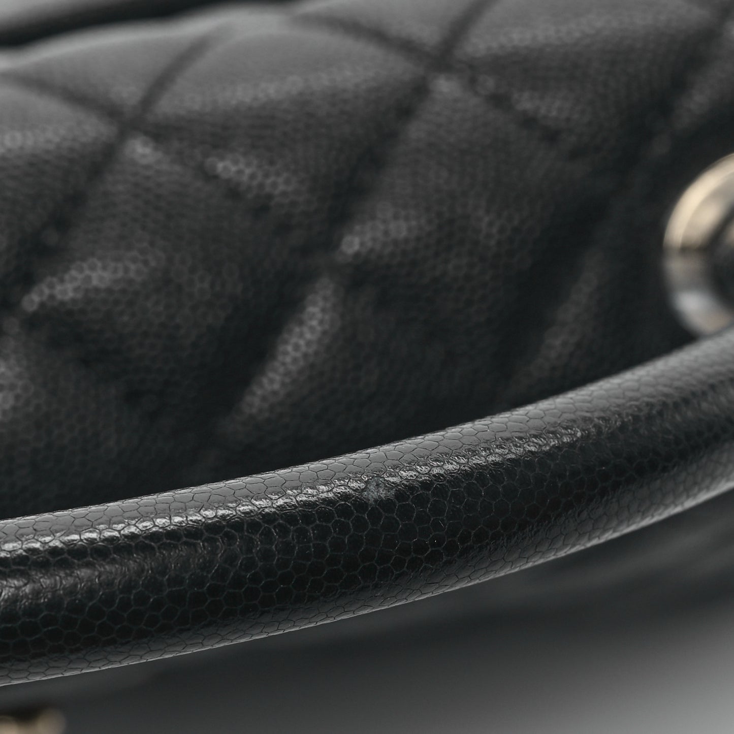 Caviar Quilted Small Coco Handle Flap Black
