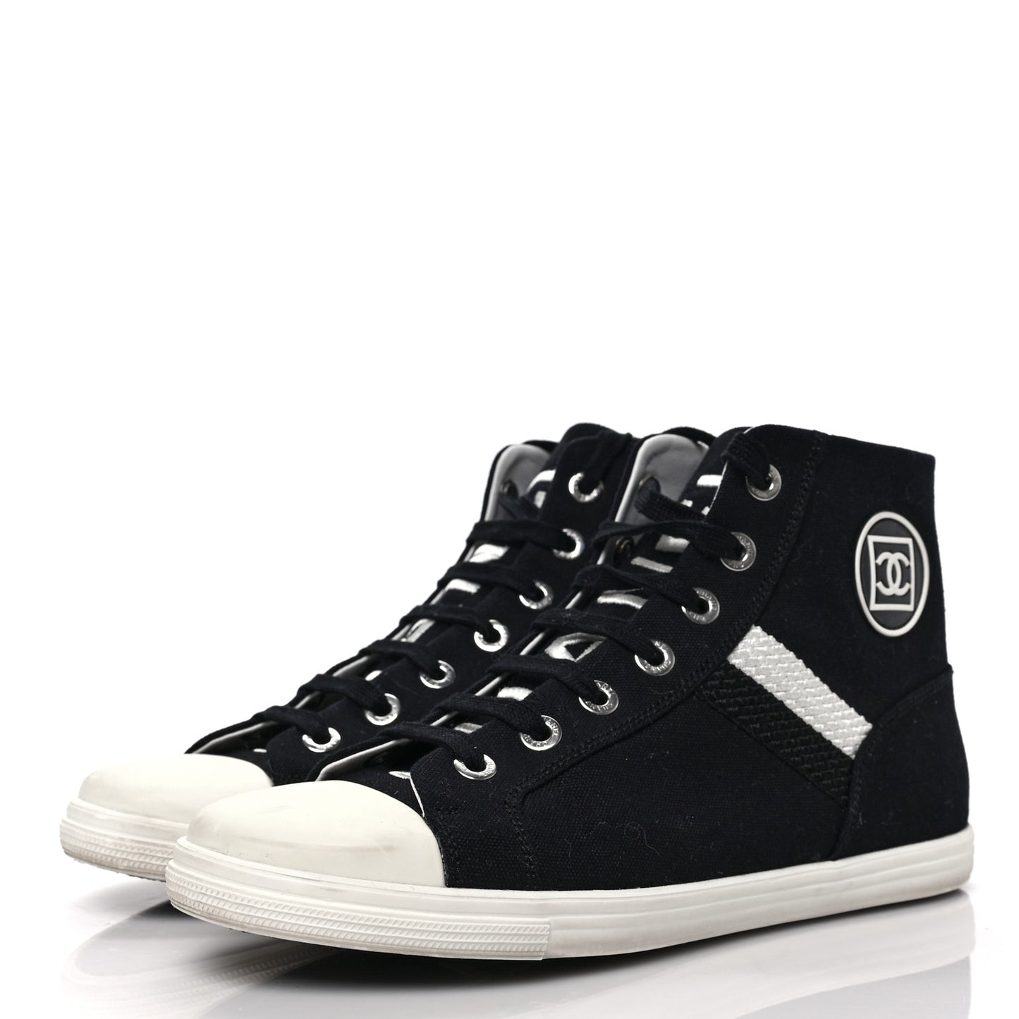 Canvas CC High Top Sneakers 40 Black White