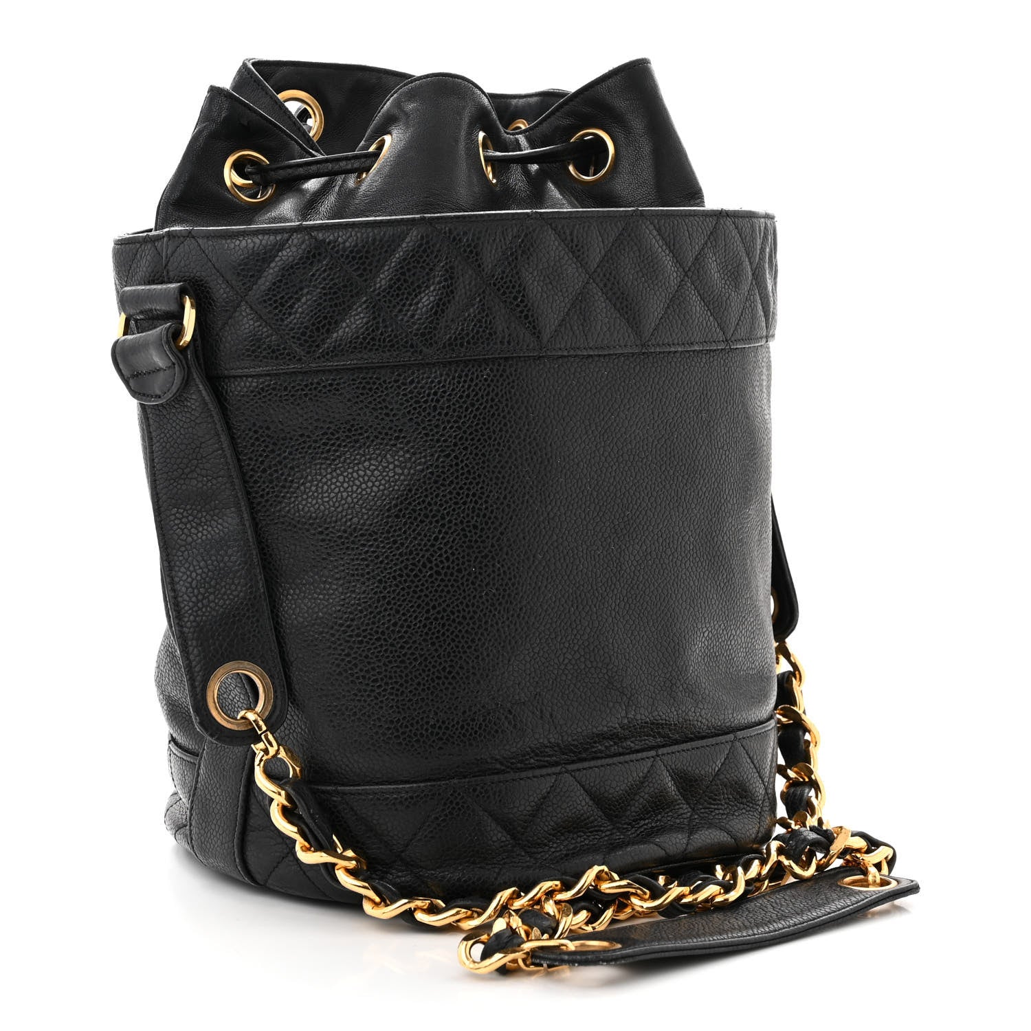 Chanel Caviar Drawstring Bucket Shoulder Bag Black 4 of 14