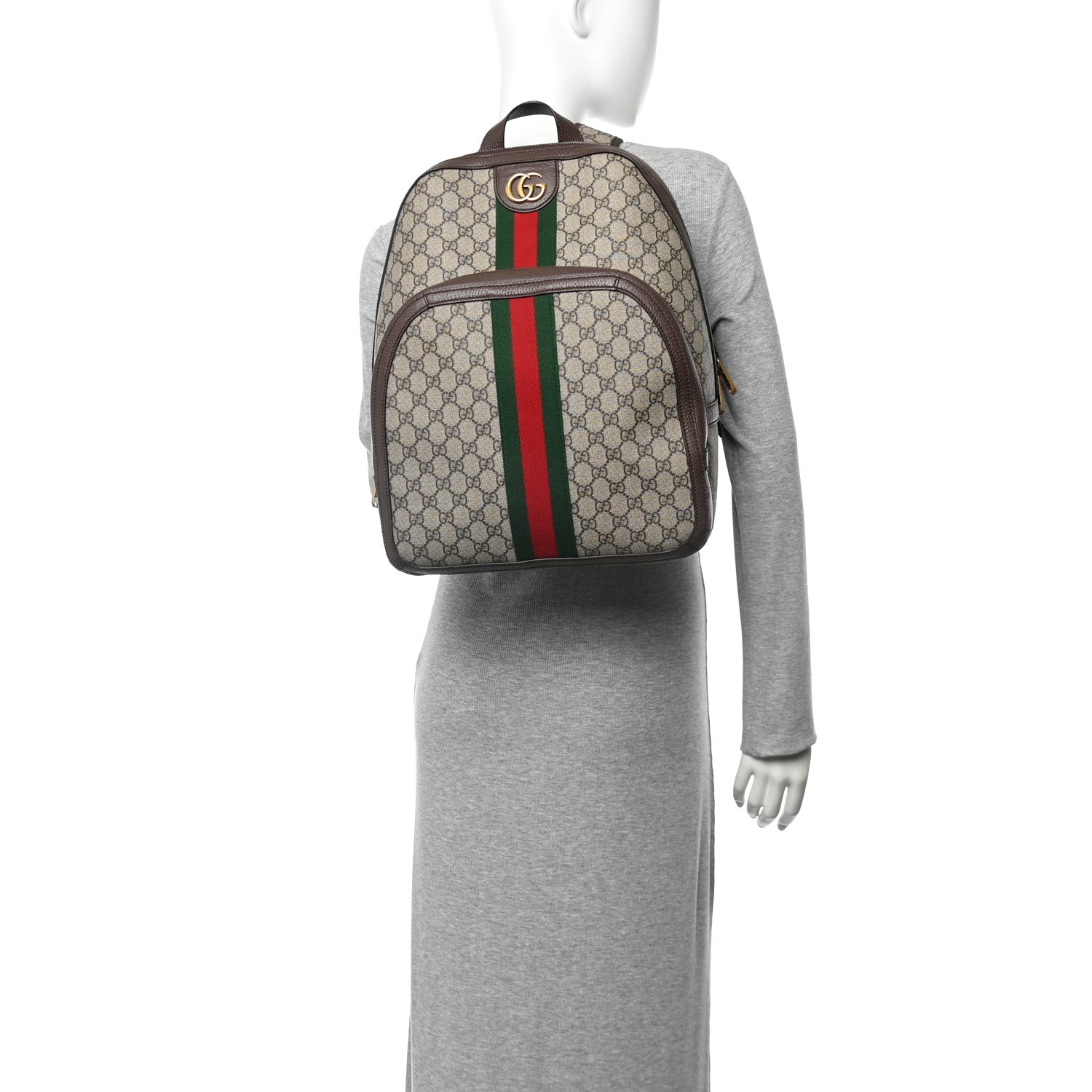 Gucci GG Supreme Monogram Medium Ophidia Day Backpack Brown 2 of 12