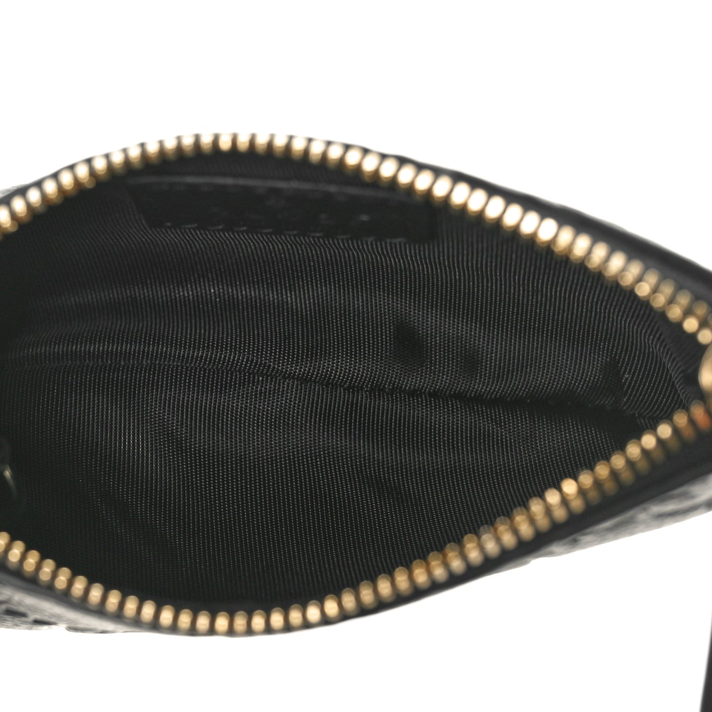 Guccissima GG Emblem Zip Key Case Black