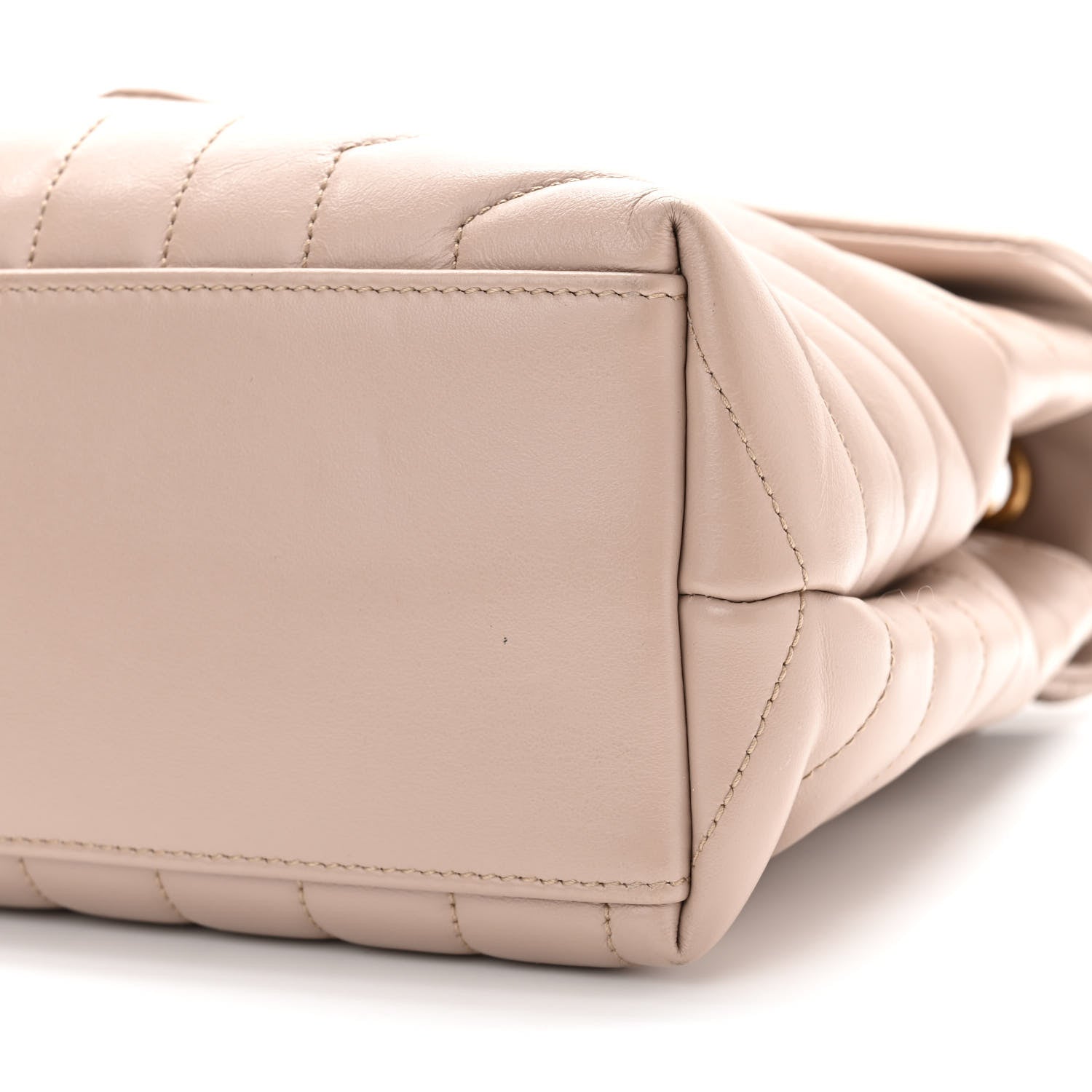 Saint Laurent Calfskin Y Quilted Monogram Medium Loulou Chain Satchel Light Natural 10 of 13