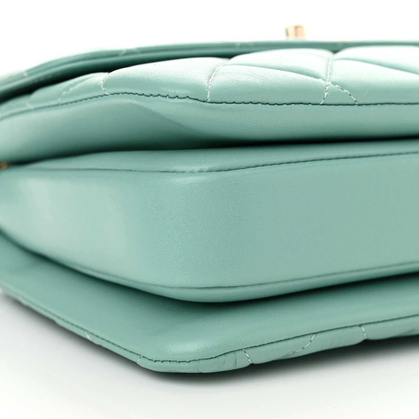Lambskin Quilted Small Trendy CC Flap Dual Handle Bag Light Blue