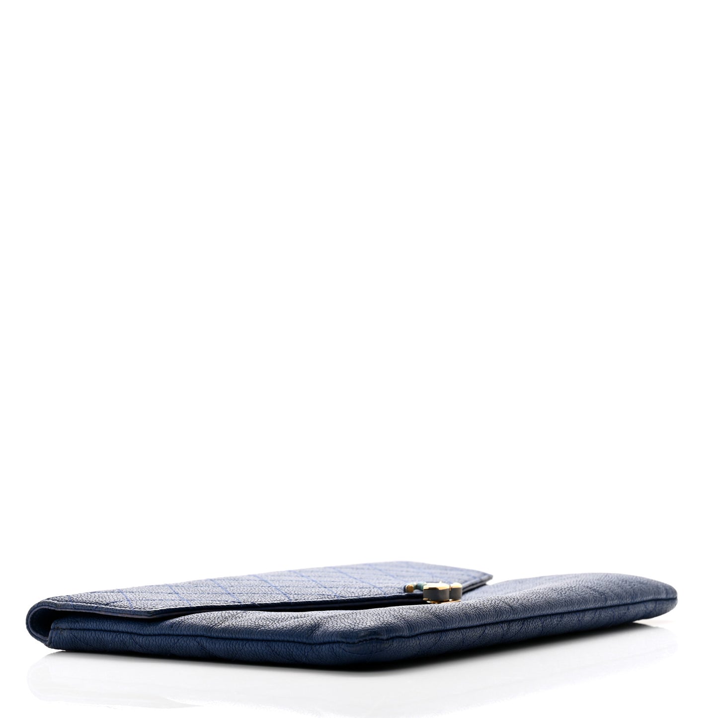 Grained Calfskin Quilted Cuba Clutch Dark Pink