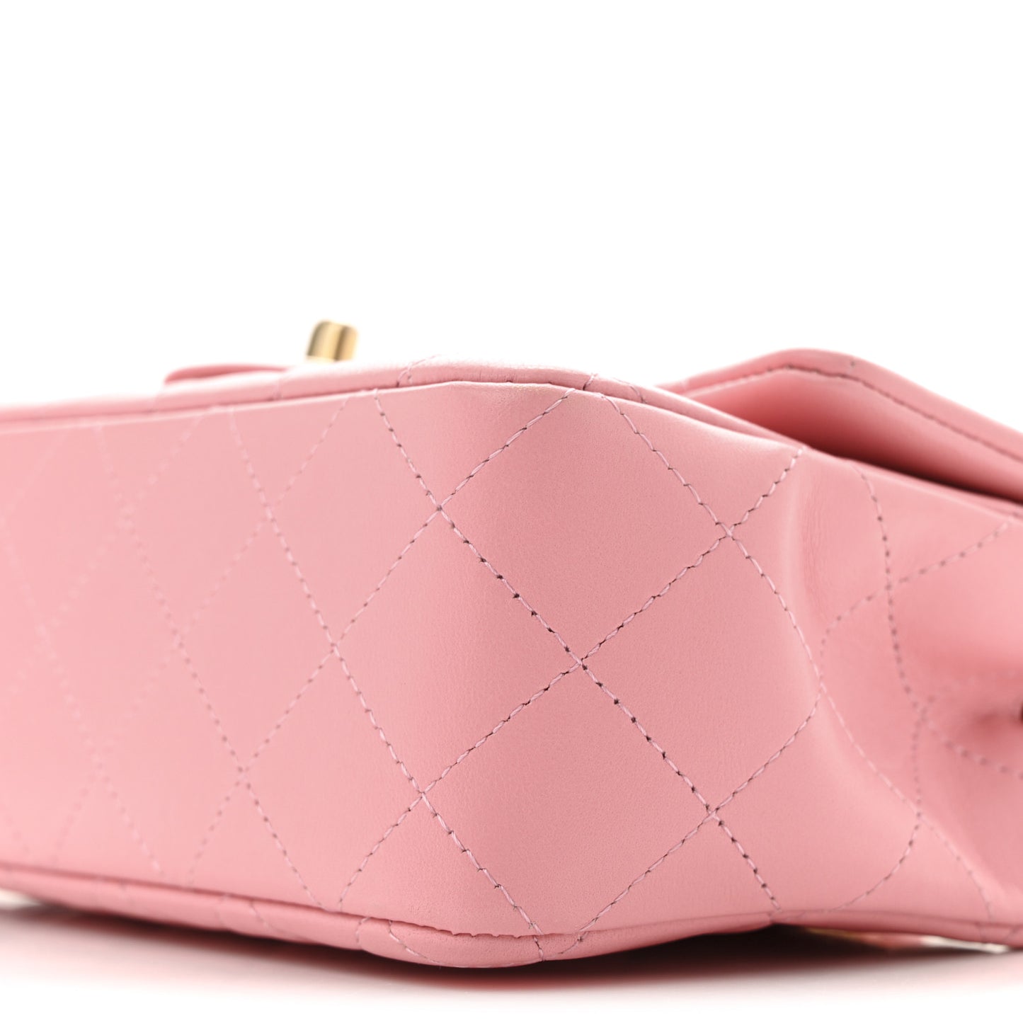 Lambskin Quilted Mini Rectangular Flap Pink