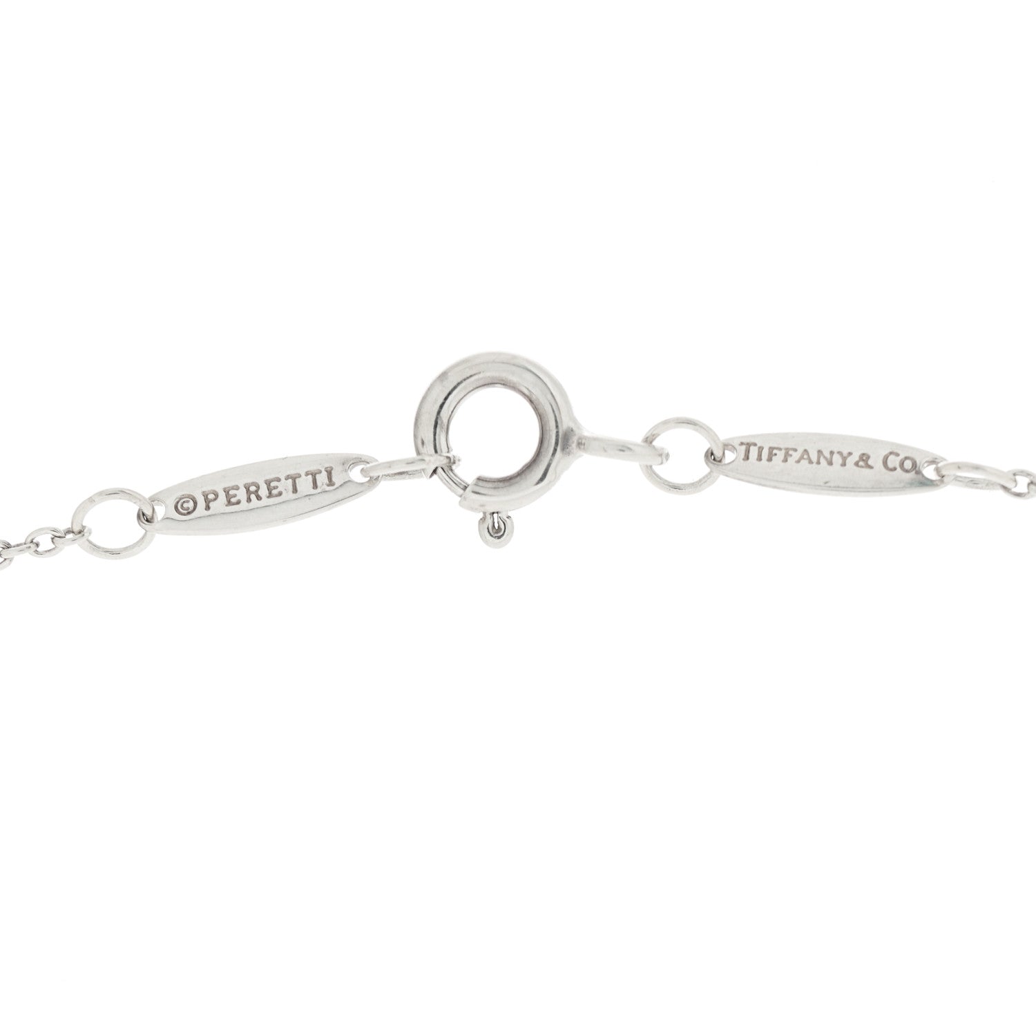 Tiffany Sterling Silver Pink Sapphire Elsa Peretti Color By The Yard 3 Station Necklace 5 of 6