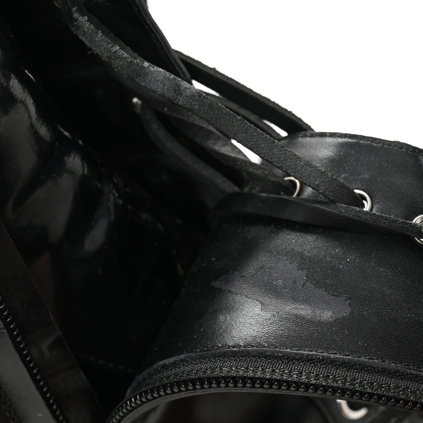 Patent Calfskin Star Trail Ankle Boots 38 Black