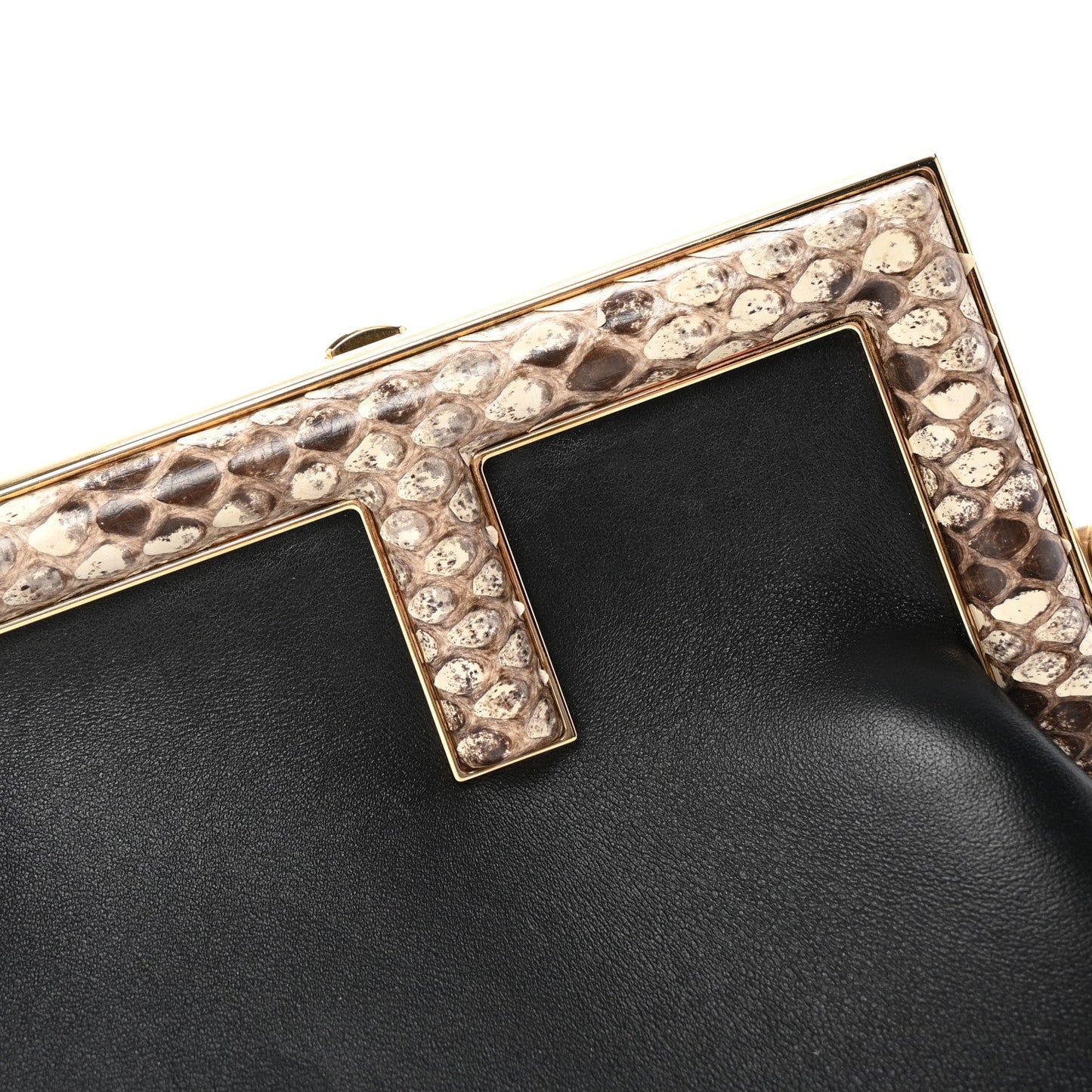 Shiny Nappa Snakeskin Small Fendi First Black