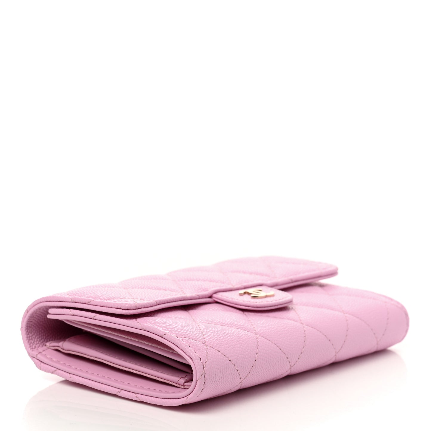 Caviar Quilted Medium Flap Wallet Lilac