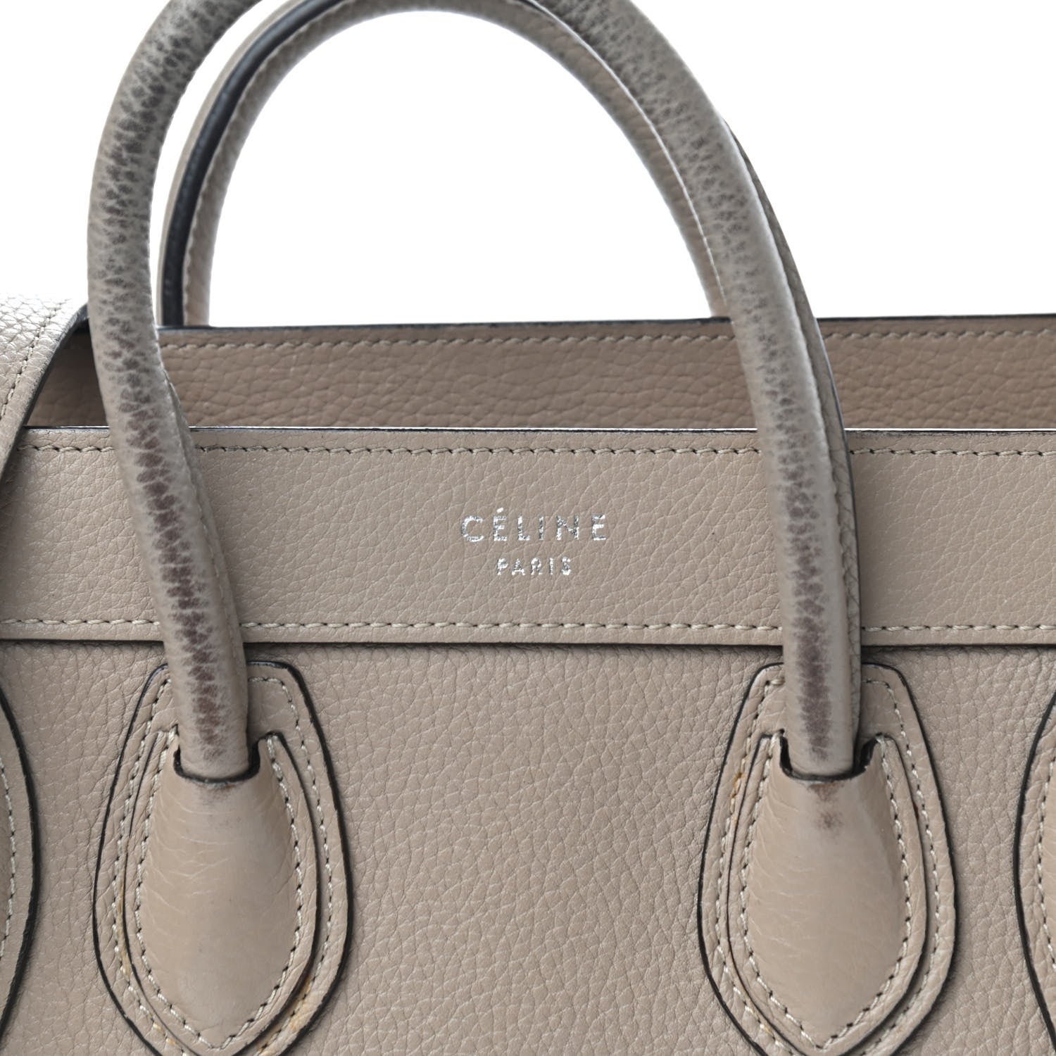 Celine Drummed Calfskin Nano Luggage Dune 11 of 11
