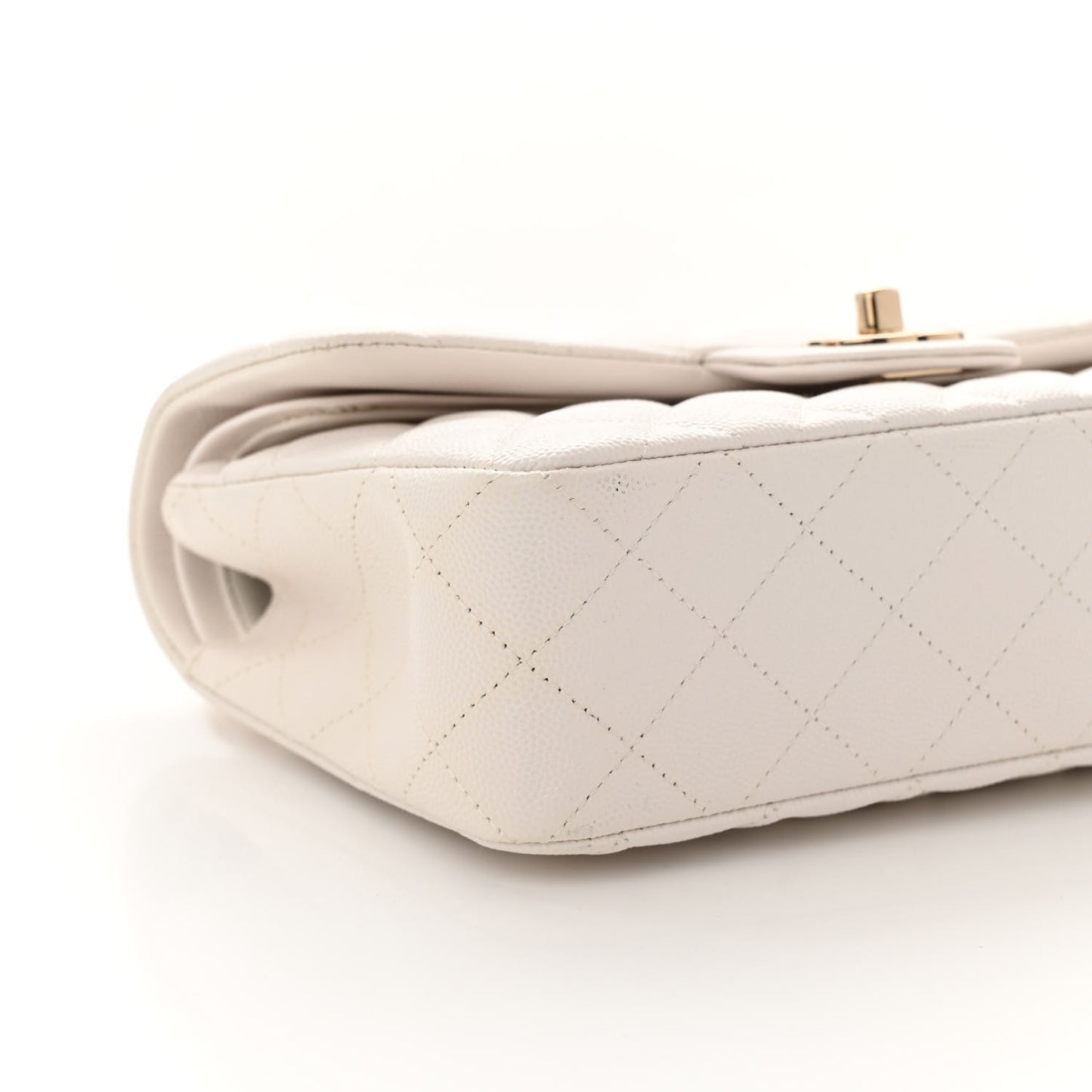 Caviar Quilted Small Double Flap White