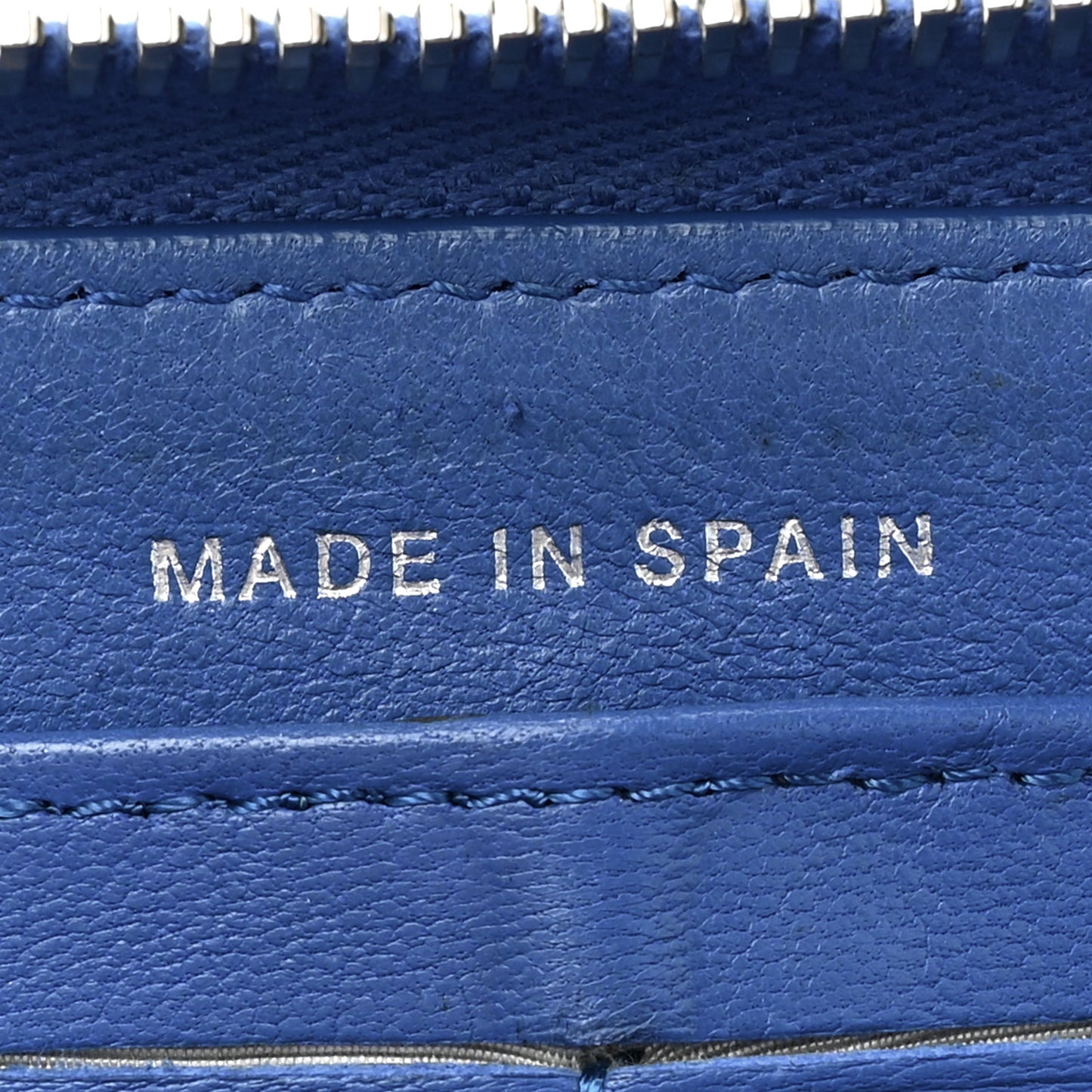 Lambskin Quilted Large Gusset Zip Around Wallet Dark Blue