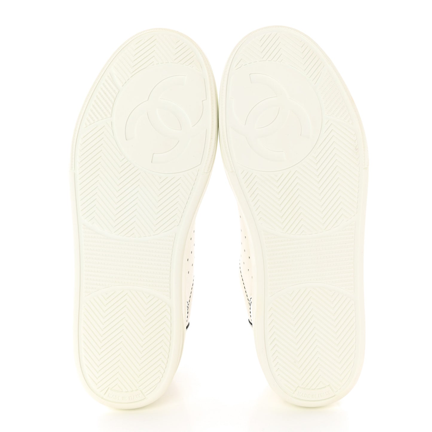 Calfskin Womens Logo Sneakers 38.5 White Black