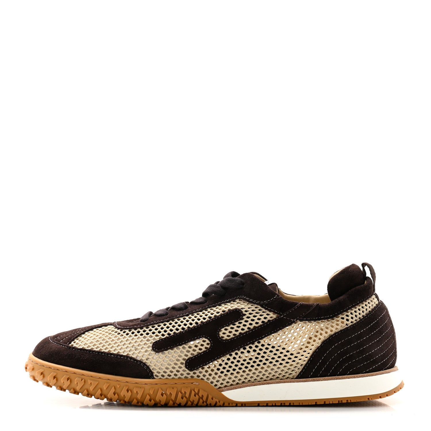 Hermes Technical Canvas Suede Goatskin Jet Sneakers 45 Beige