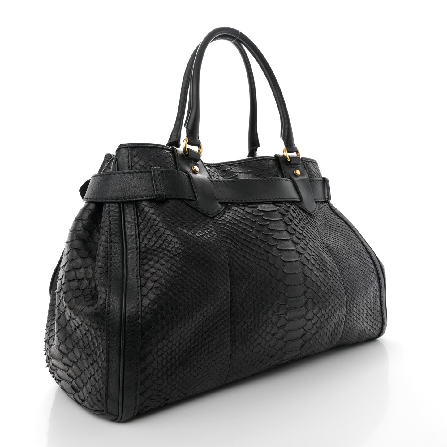 Snakeskin Large GG Running Tote Black