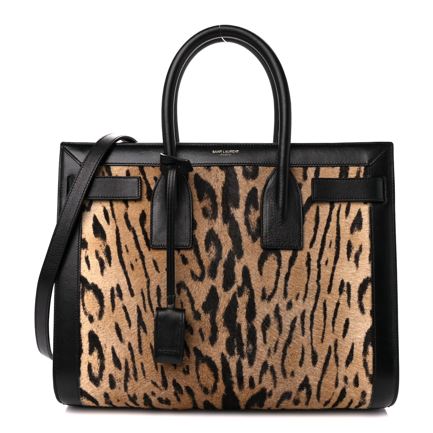 Saint Laurent Calf Hair Leopard Print Small Sac De Jour Black 1 of 12