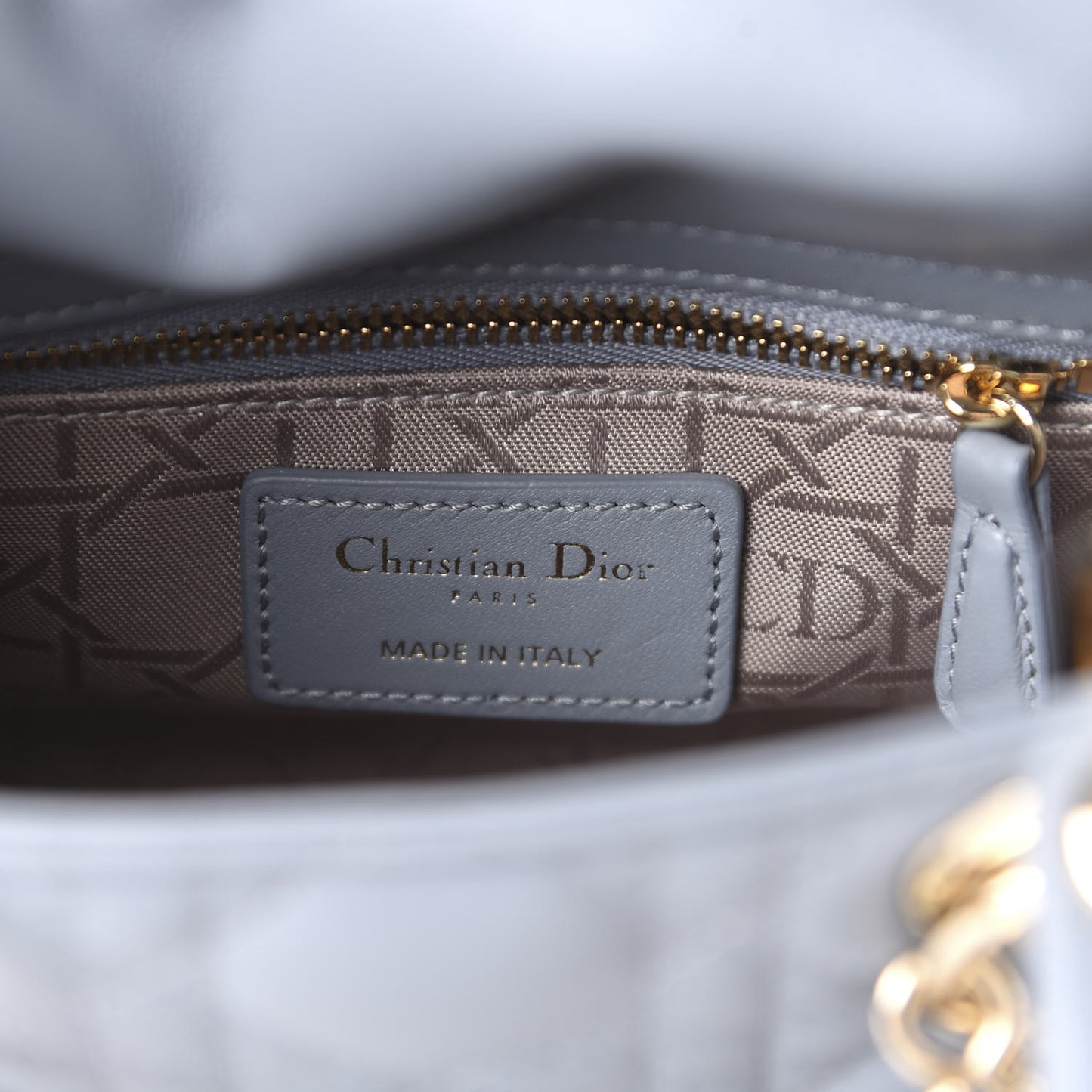 Lambskin Cannage Mini Lady Dior Cloud Blue