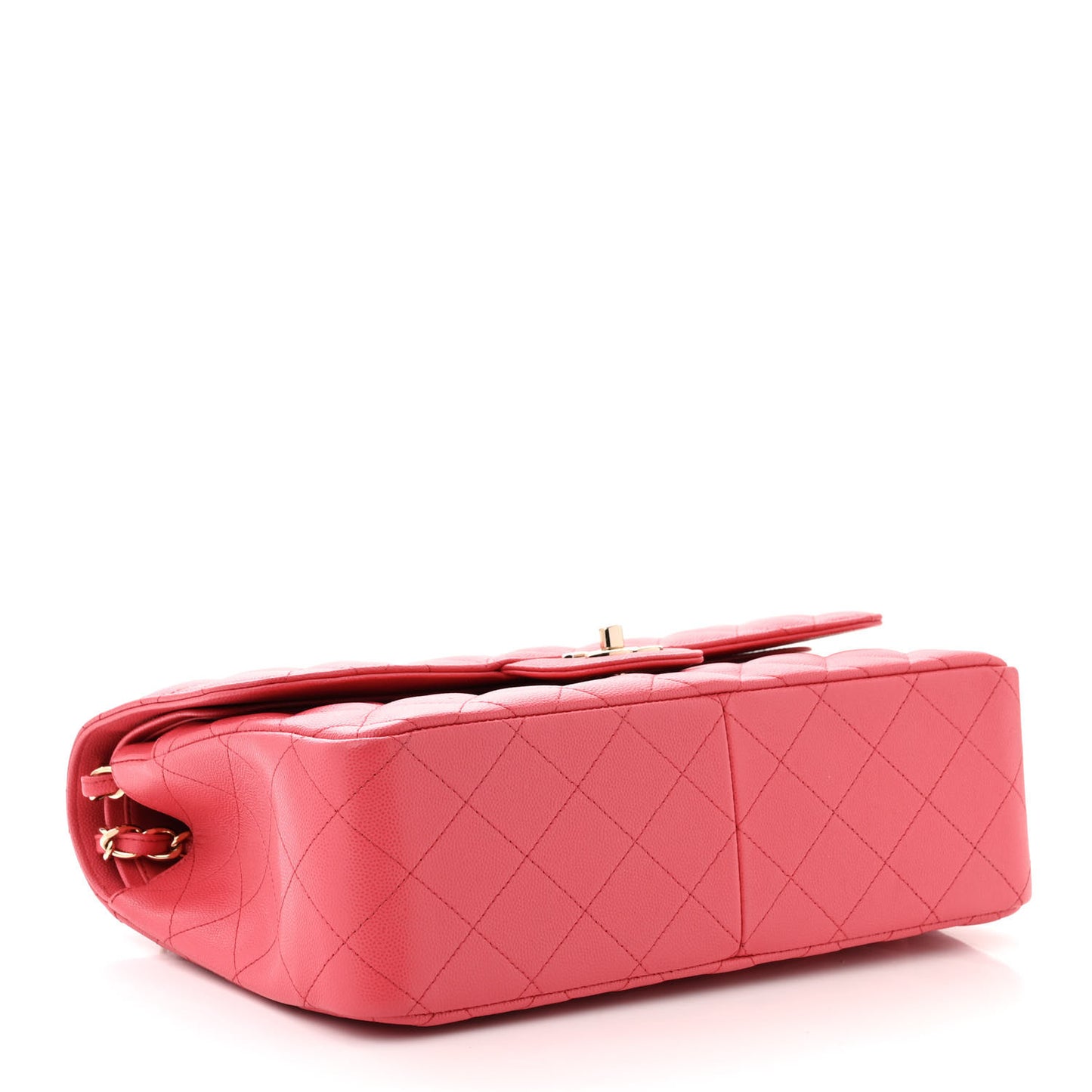 Caviar Quilted Jumbo Double Flap Dark Pink