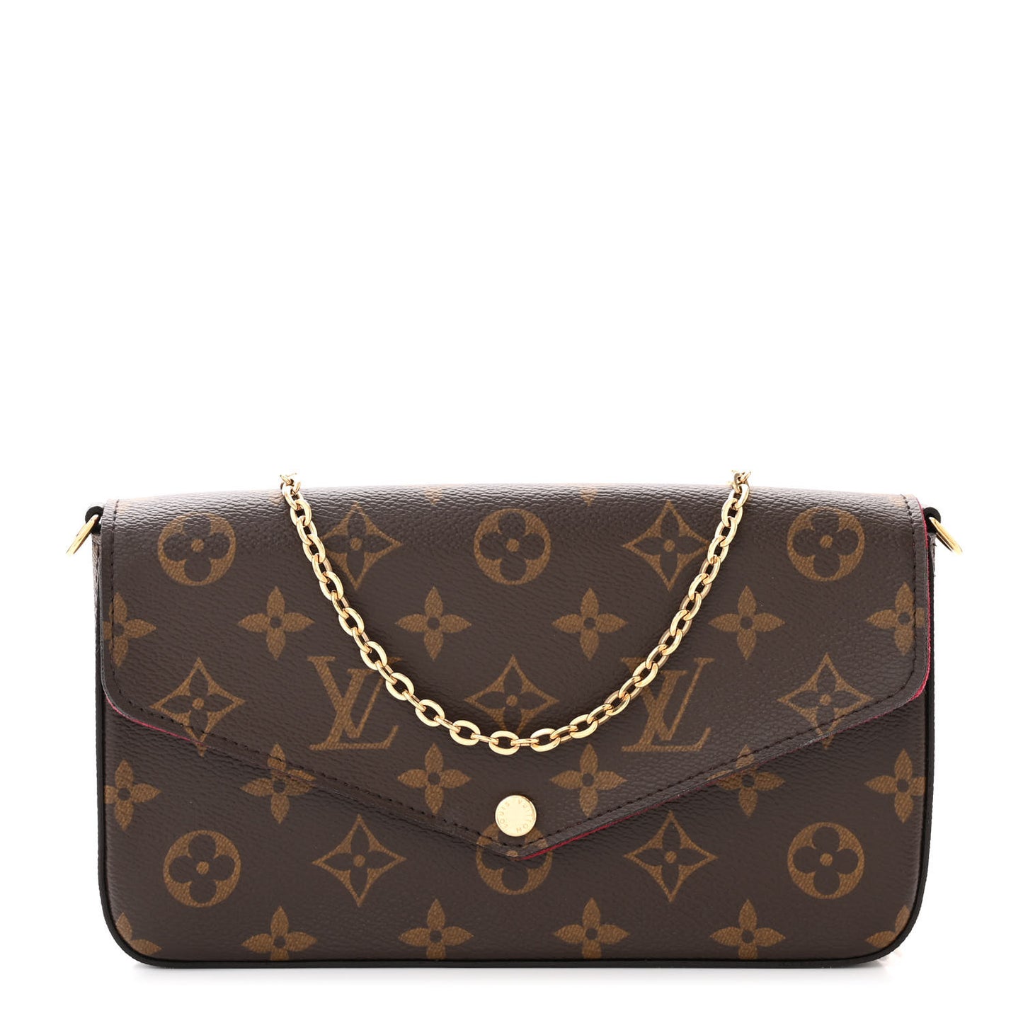 Monogram Pochette Felicie Chain Wallet Fuchsia