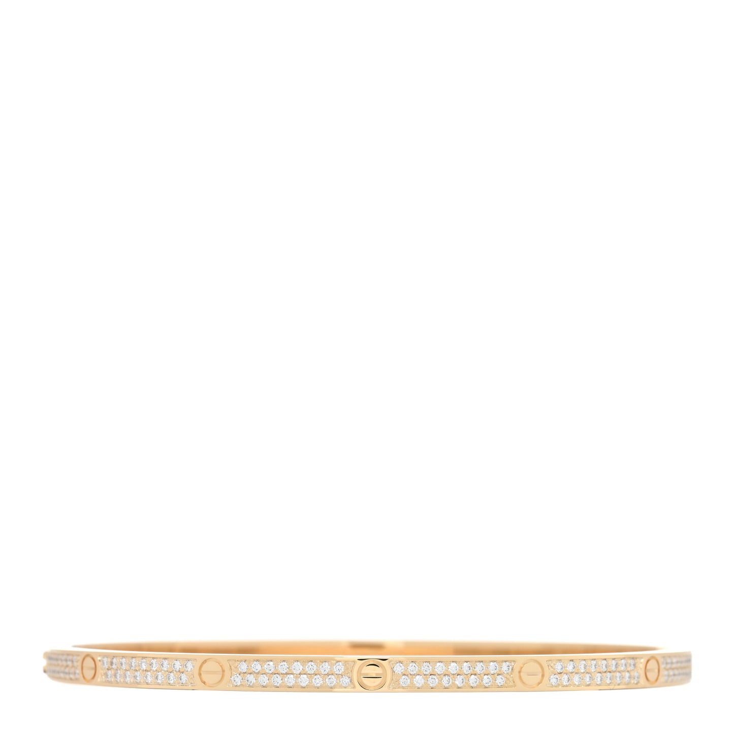 18K Yellow Gold Diamond Small LOVE Paved Bracelet 19
