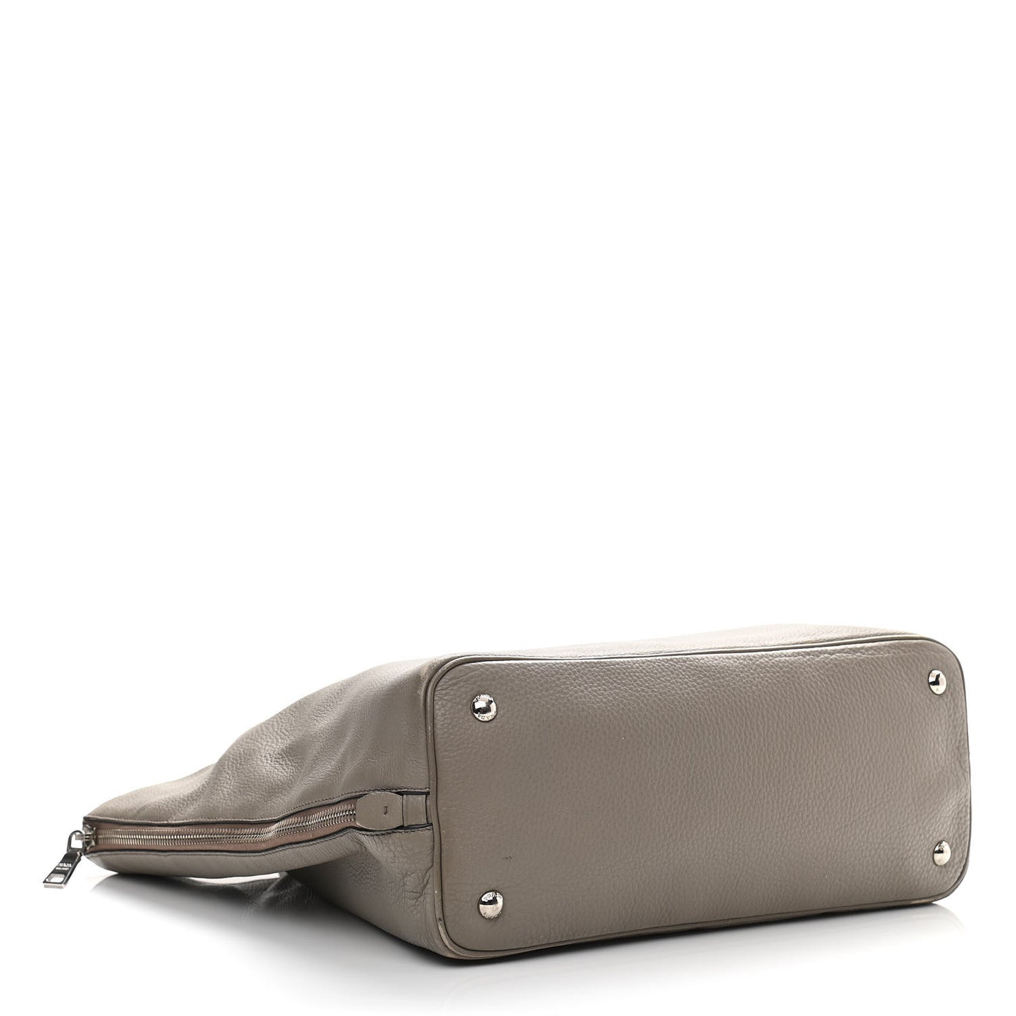 Vitello Daino Side Zip Tote Argilla
