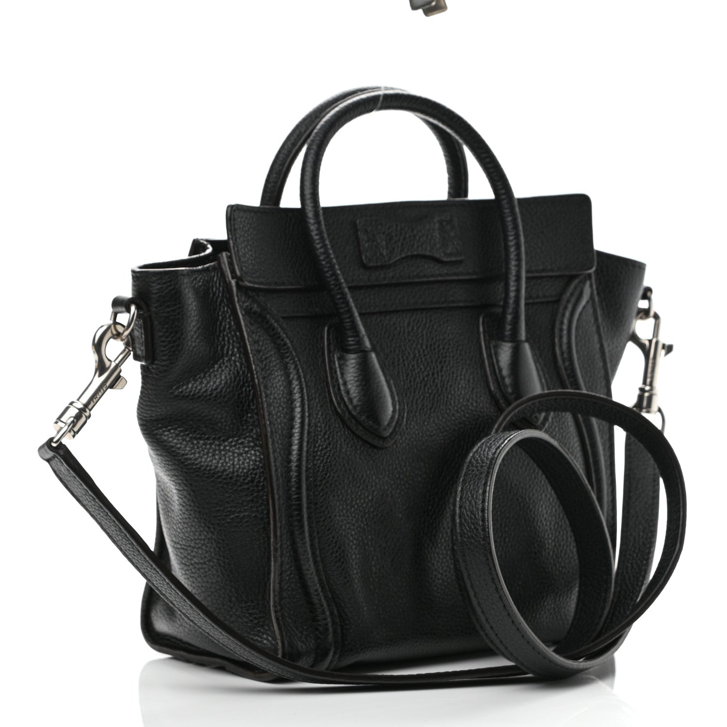 Celine Drummed Calfskin Nano Luggage Black 3 of 11