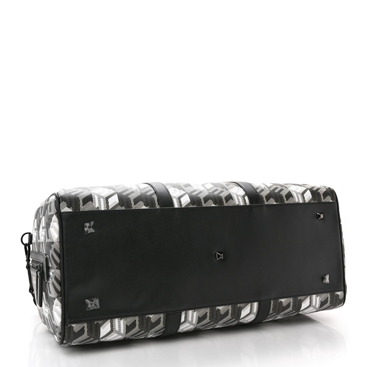 Cubic Monogram Large Traveler Weekender Bag Black White