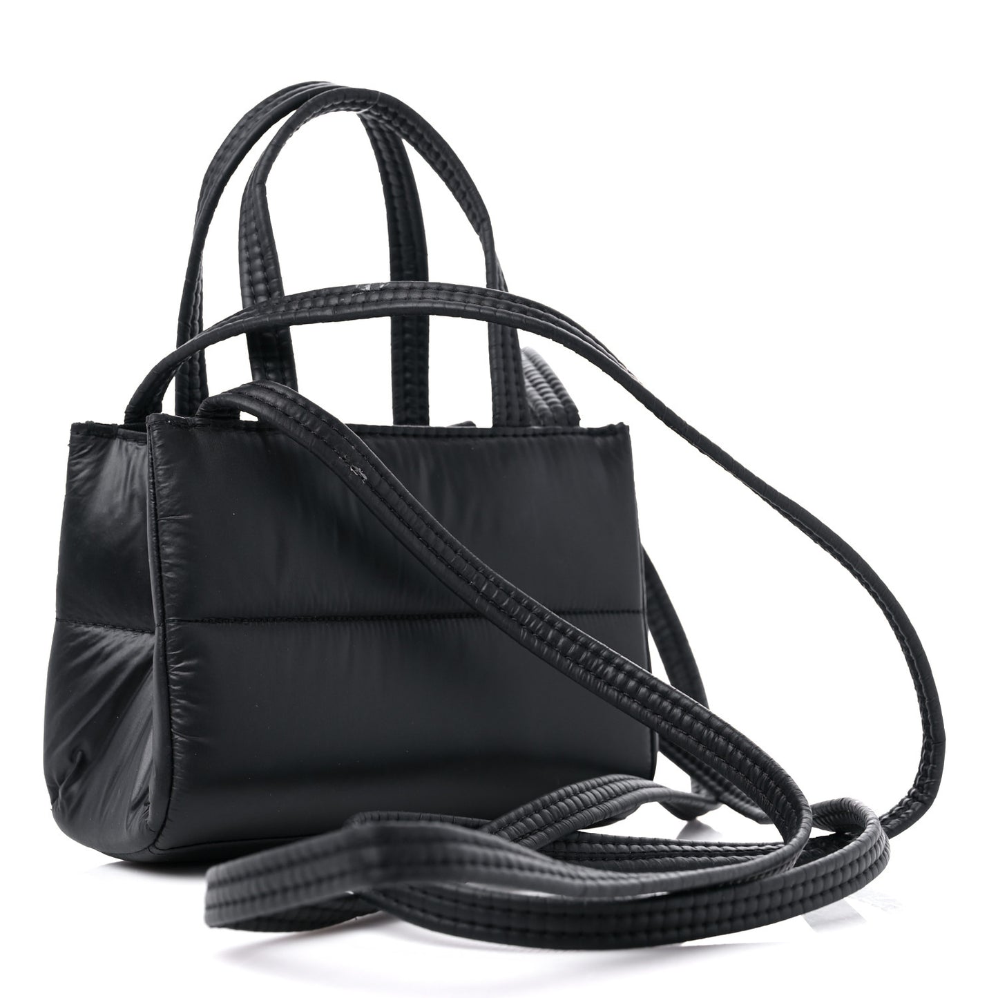Nylon Small Puff Shopping Bag Black