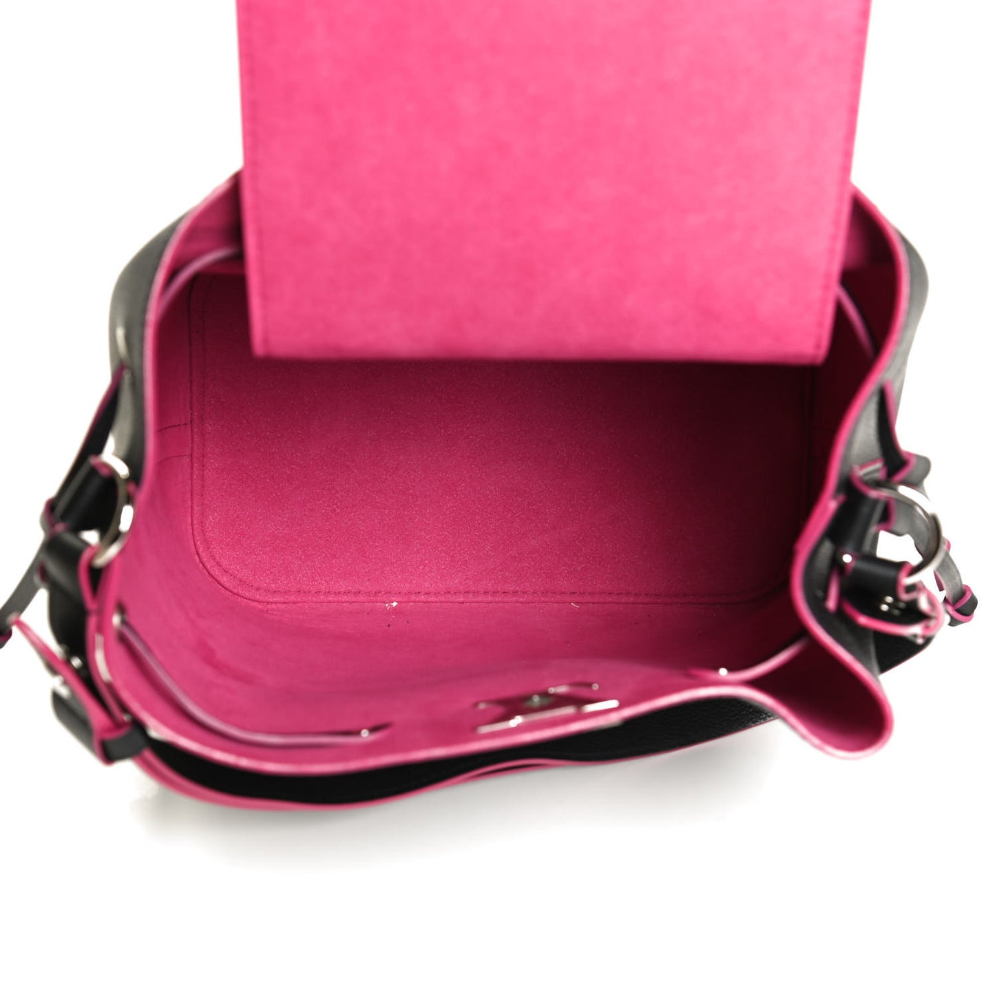 Calfskin Lockme Bucket Black