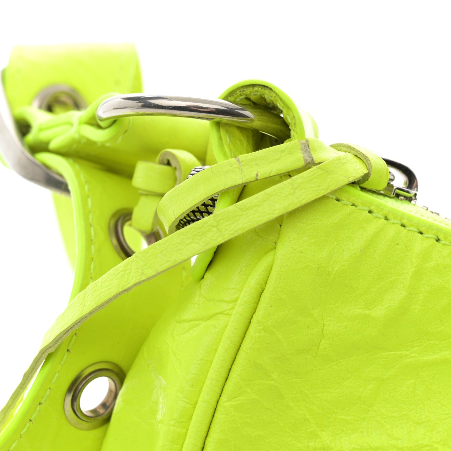 Agneau Arena Le Cagole Shoulder Bag XS Fluo Yellow