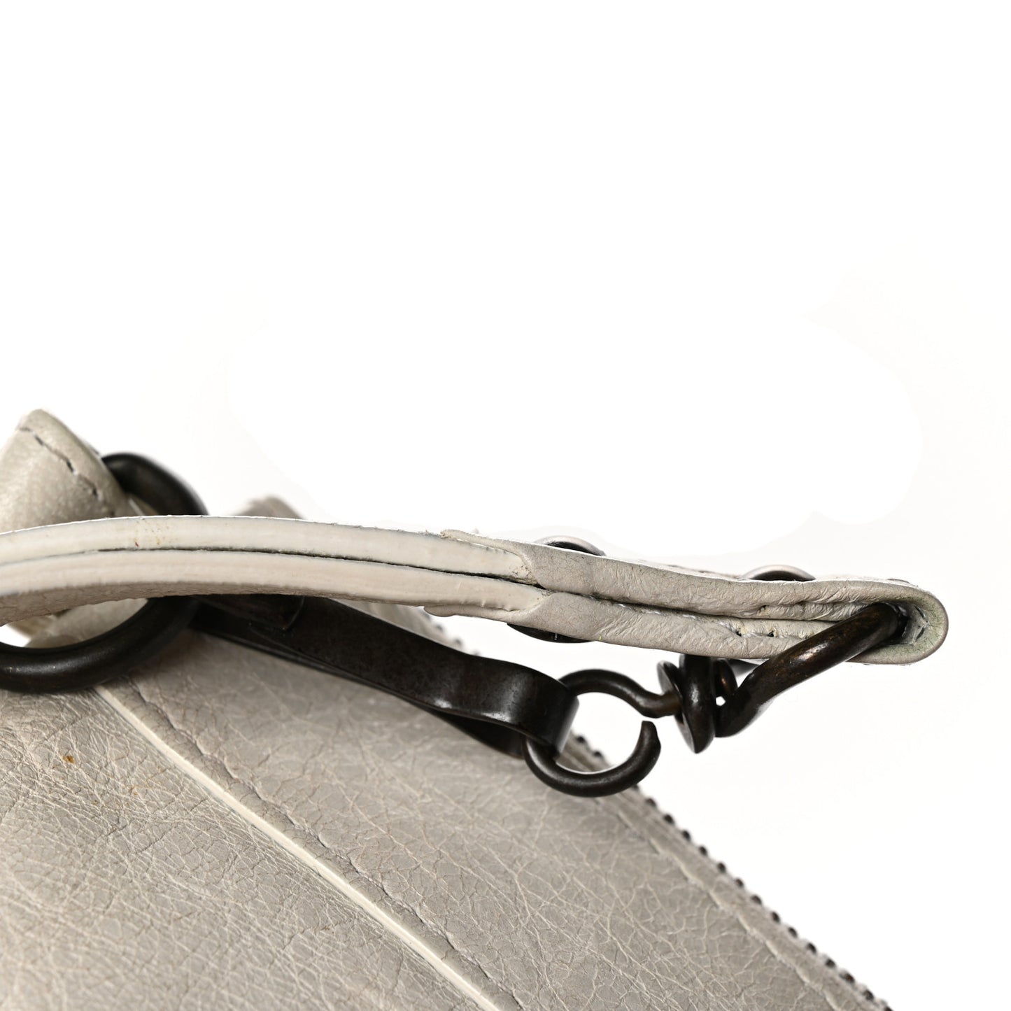 Agneau Classic Hardware Flat Handle Clutch White