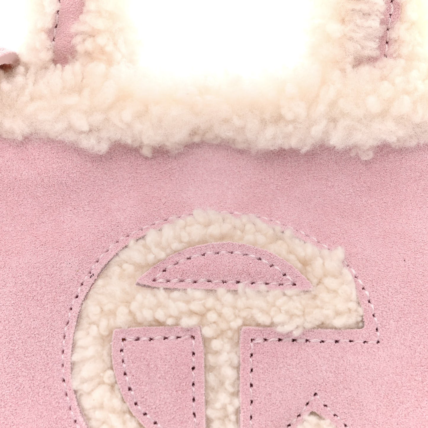 X UGG Suede Shearling Small Shopping Bag Pink
