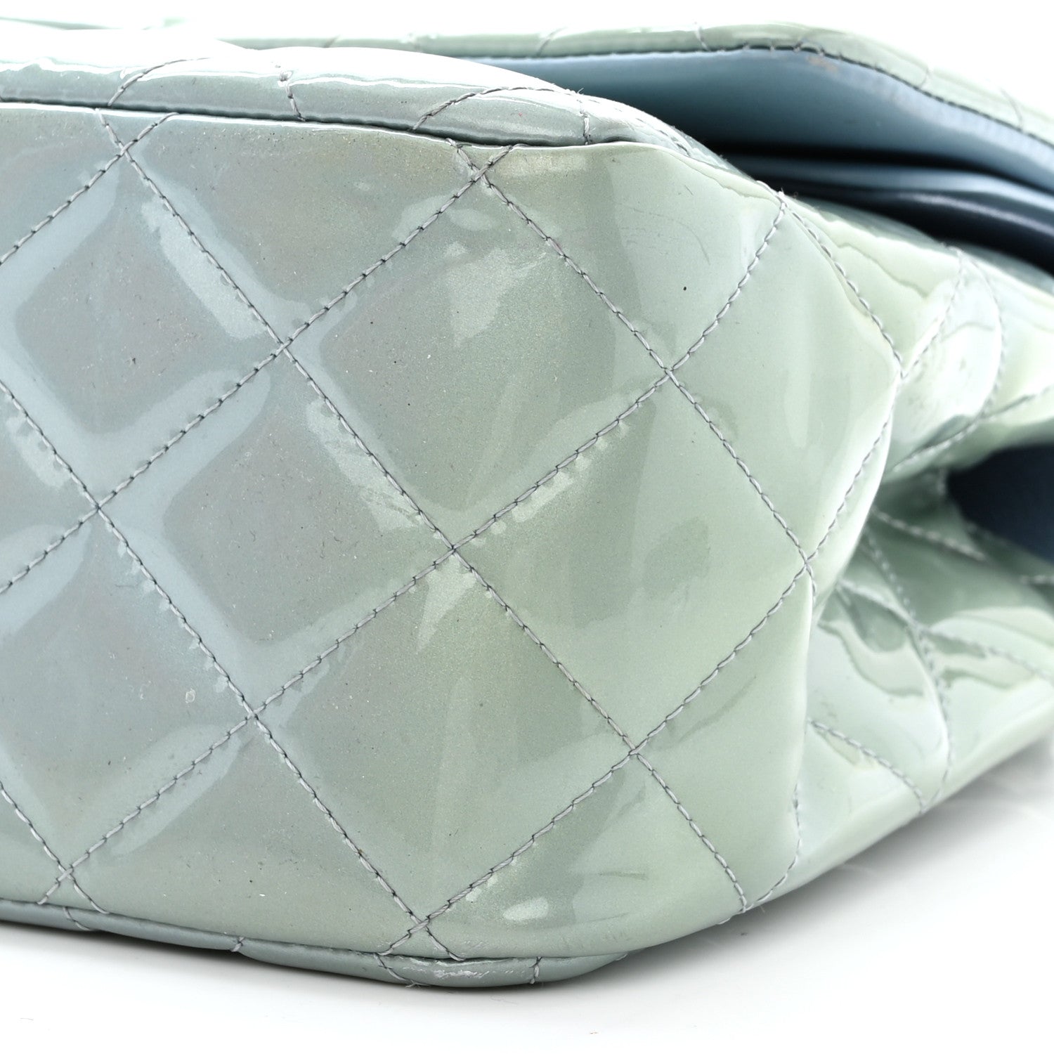 Chanel Patent Quilted Jumbo Double Flap Blue 11 of 17