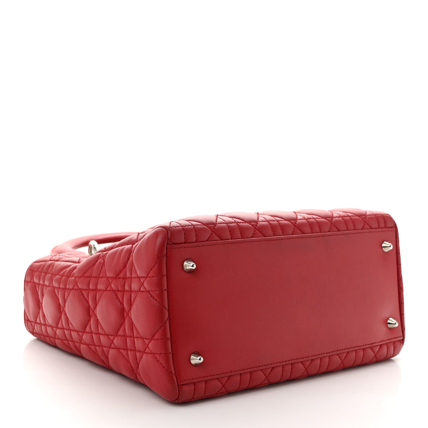 Lambskin Cannage Medium Lady Dior Red