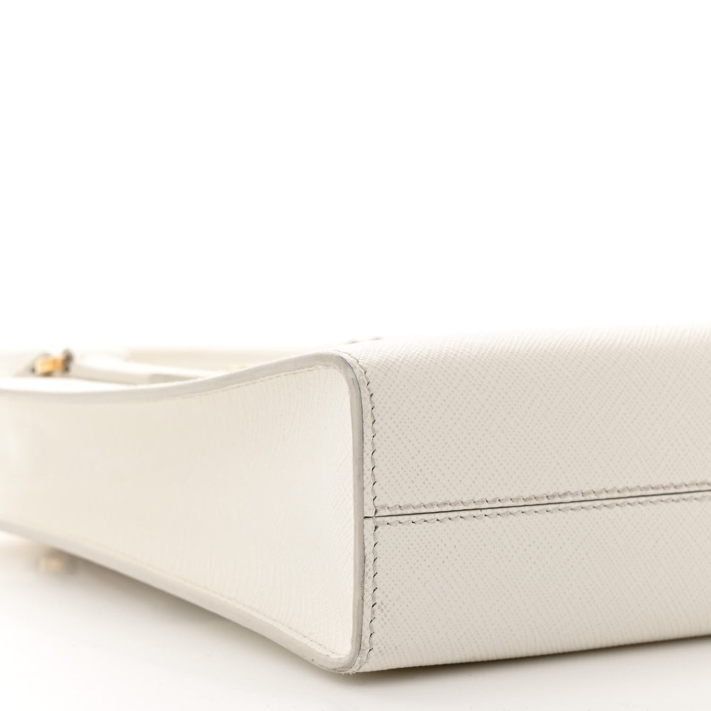 Saffiano Lux Micro Tote White
