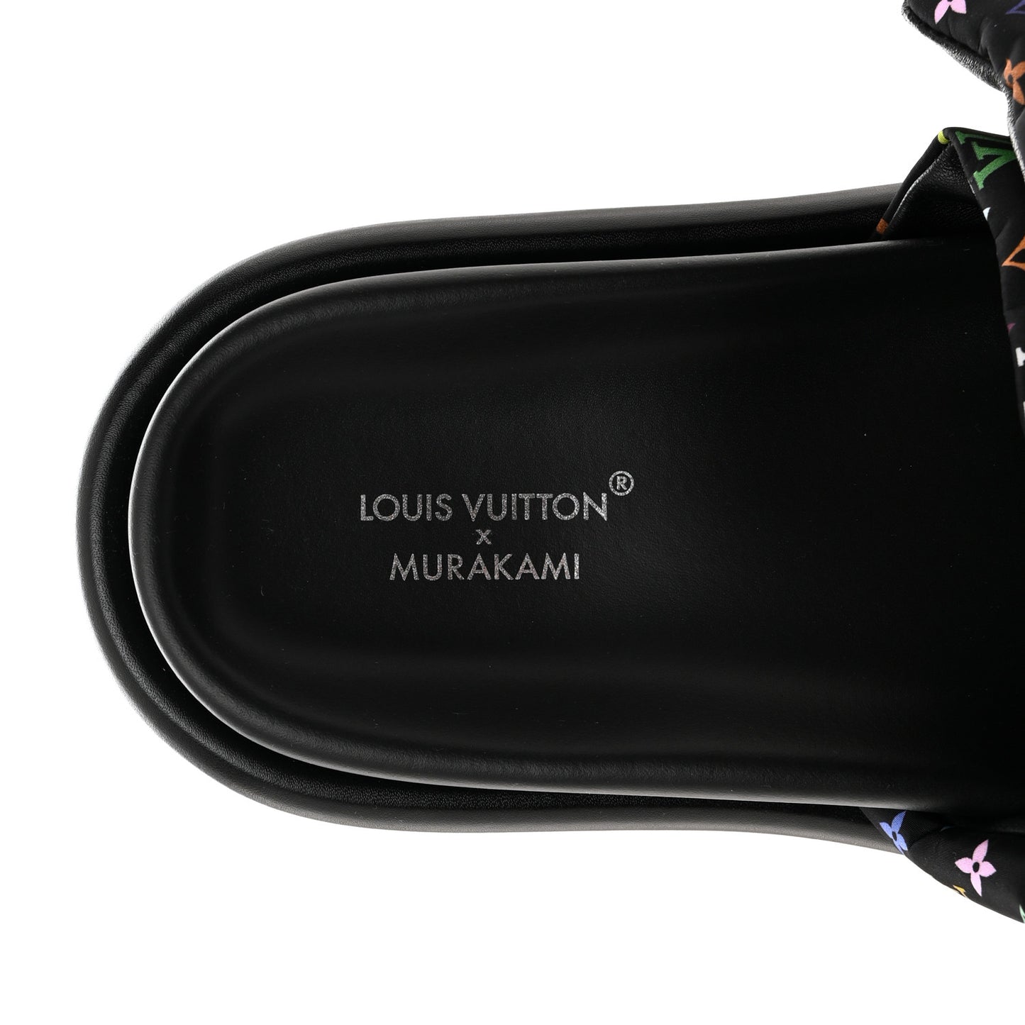 LV X TM Monogram Multicolor Pool Pillow Flat Comfort Mule 40 Black