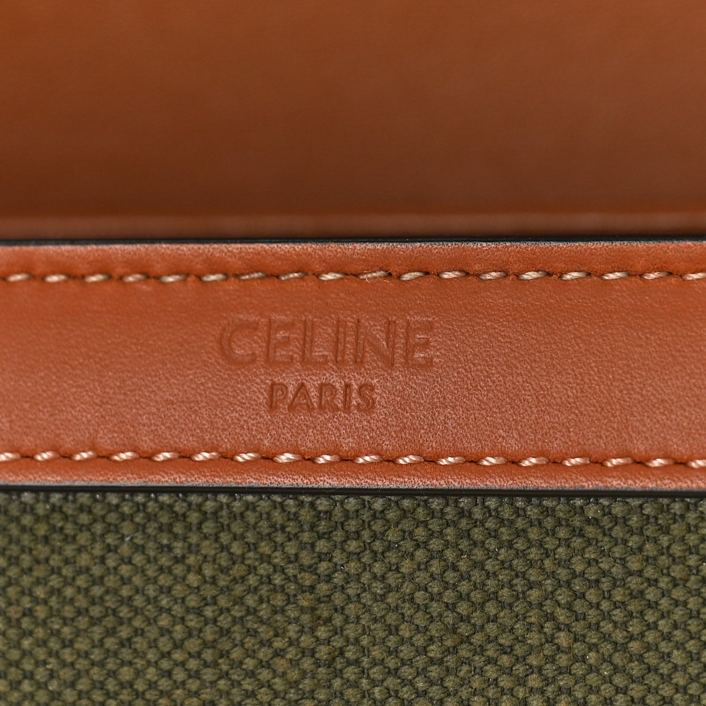 Textile Natural Calfskin Classique Triomphe Khaki Tan