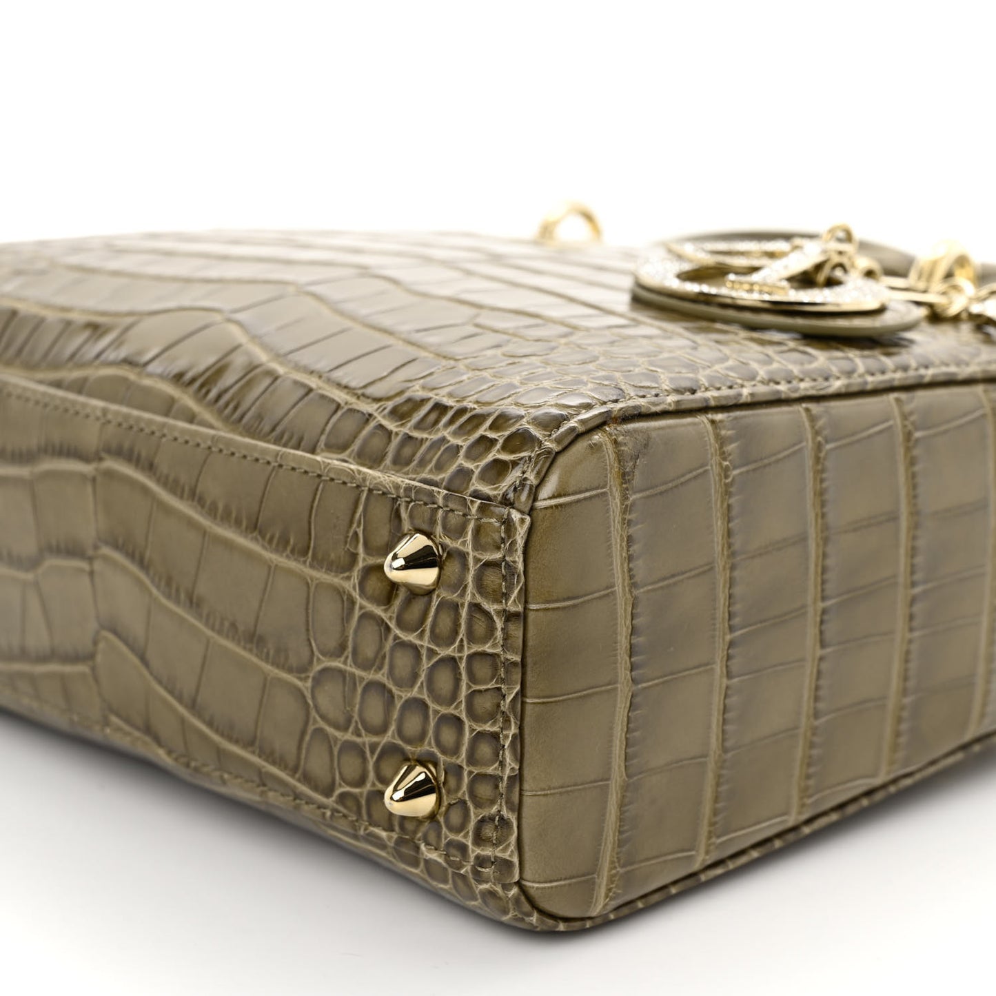 Alligator Swarovski Crystal Small Lady Dior Green